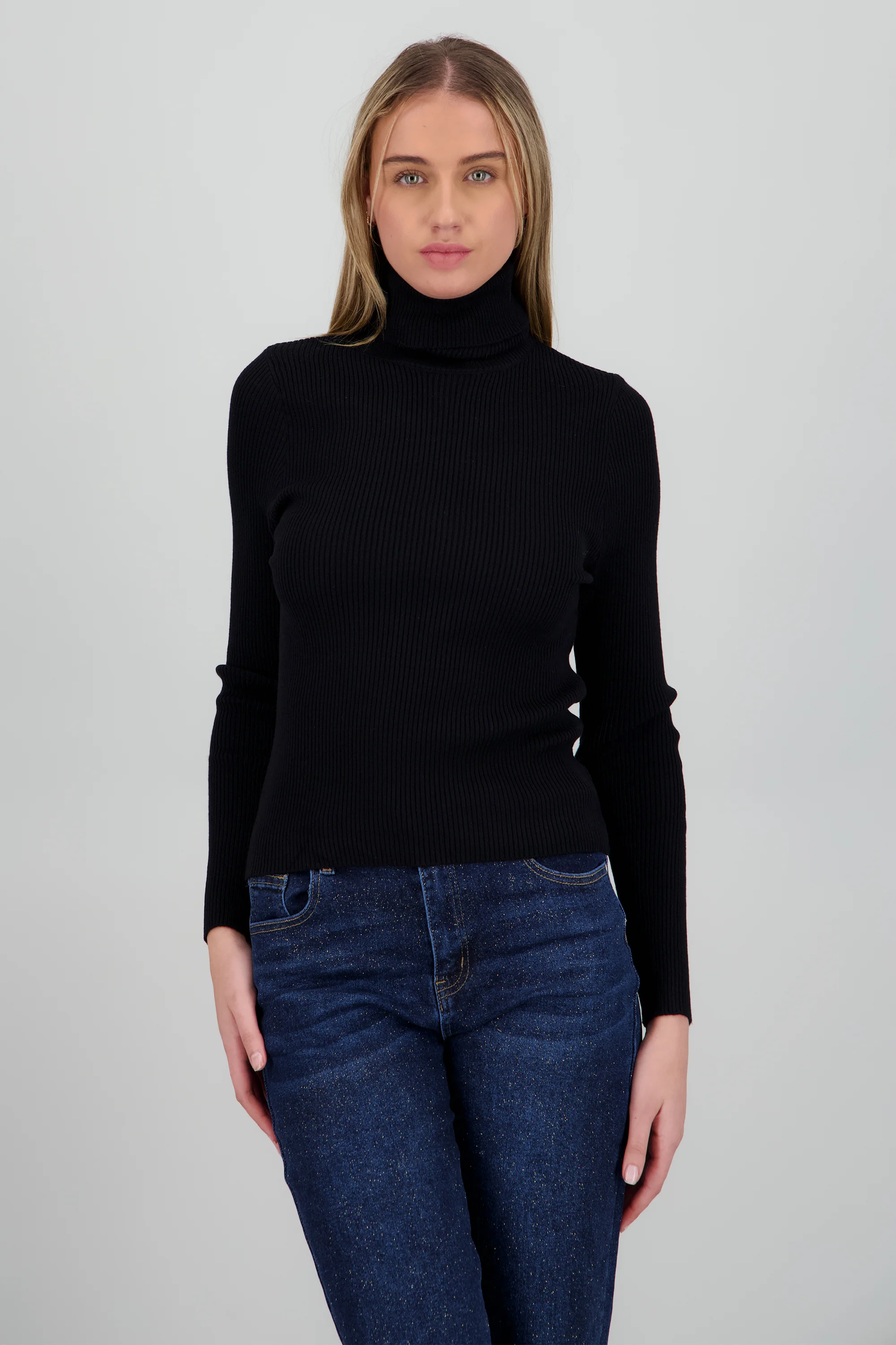Sueter acanalado con cuello alto - Image 2