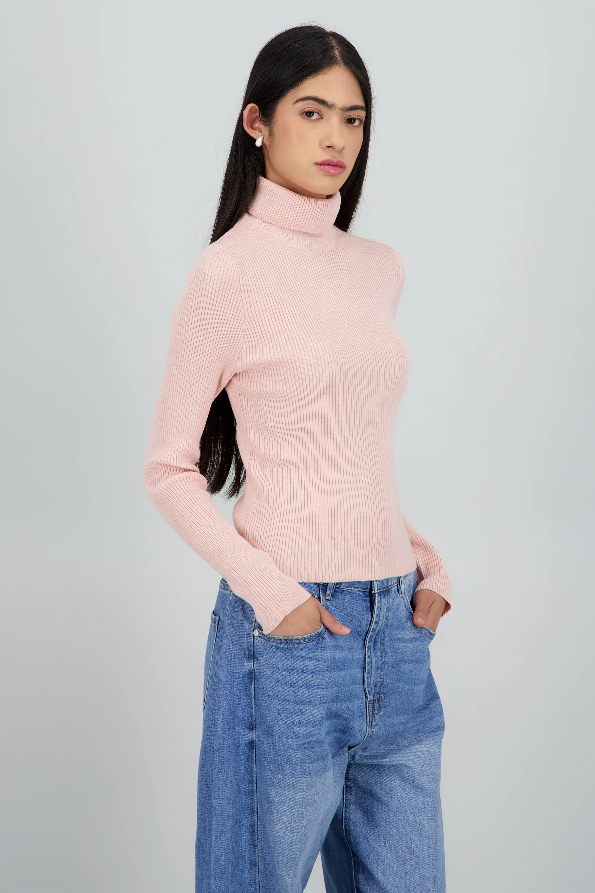 Sueter acanalado con cuello alto - Image 3
