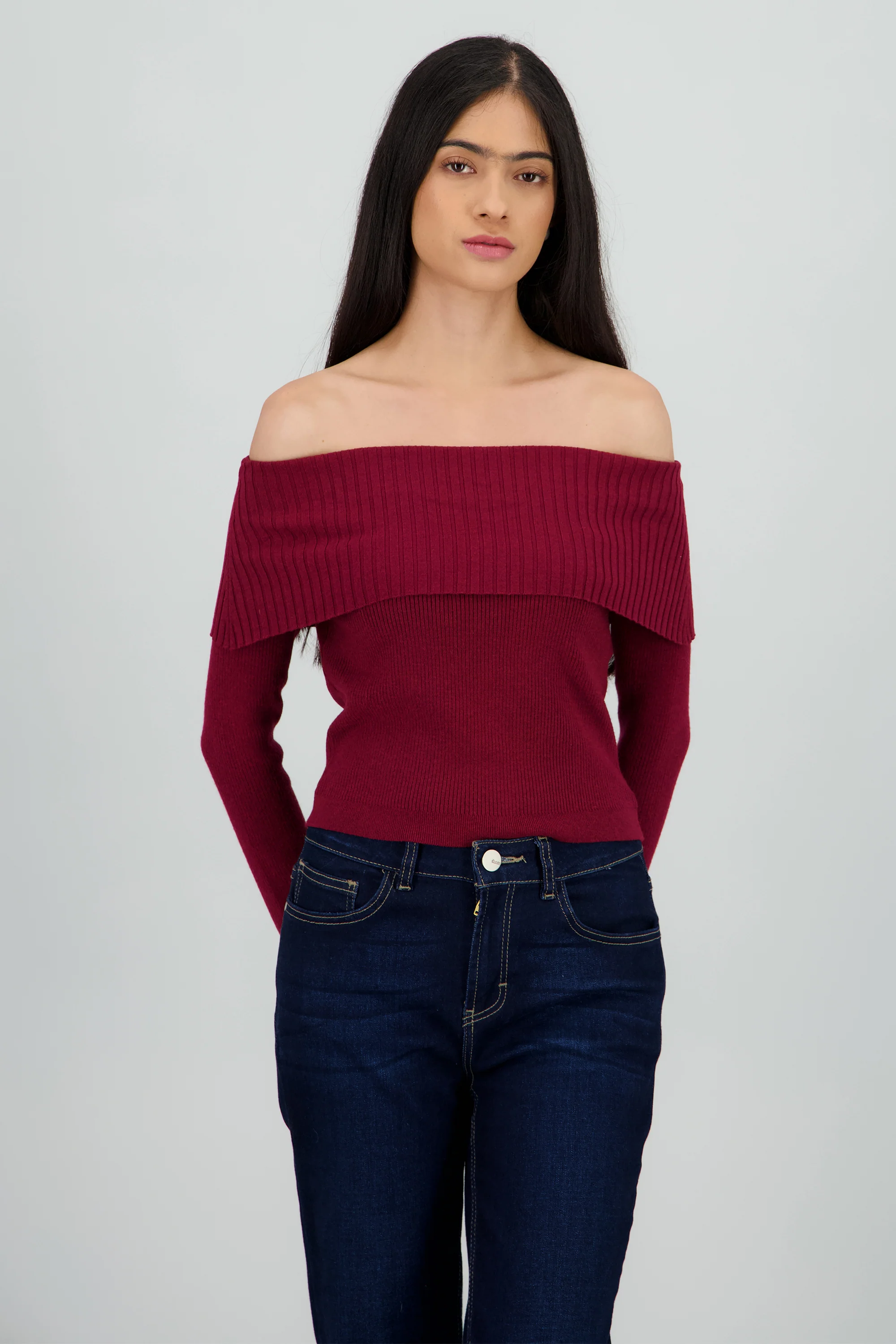Sueter bandeau tejido