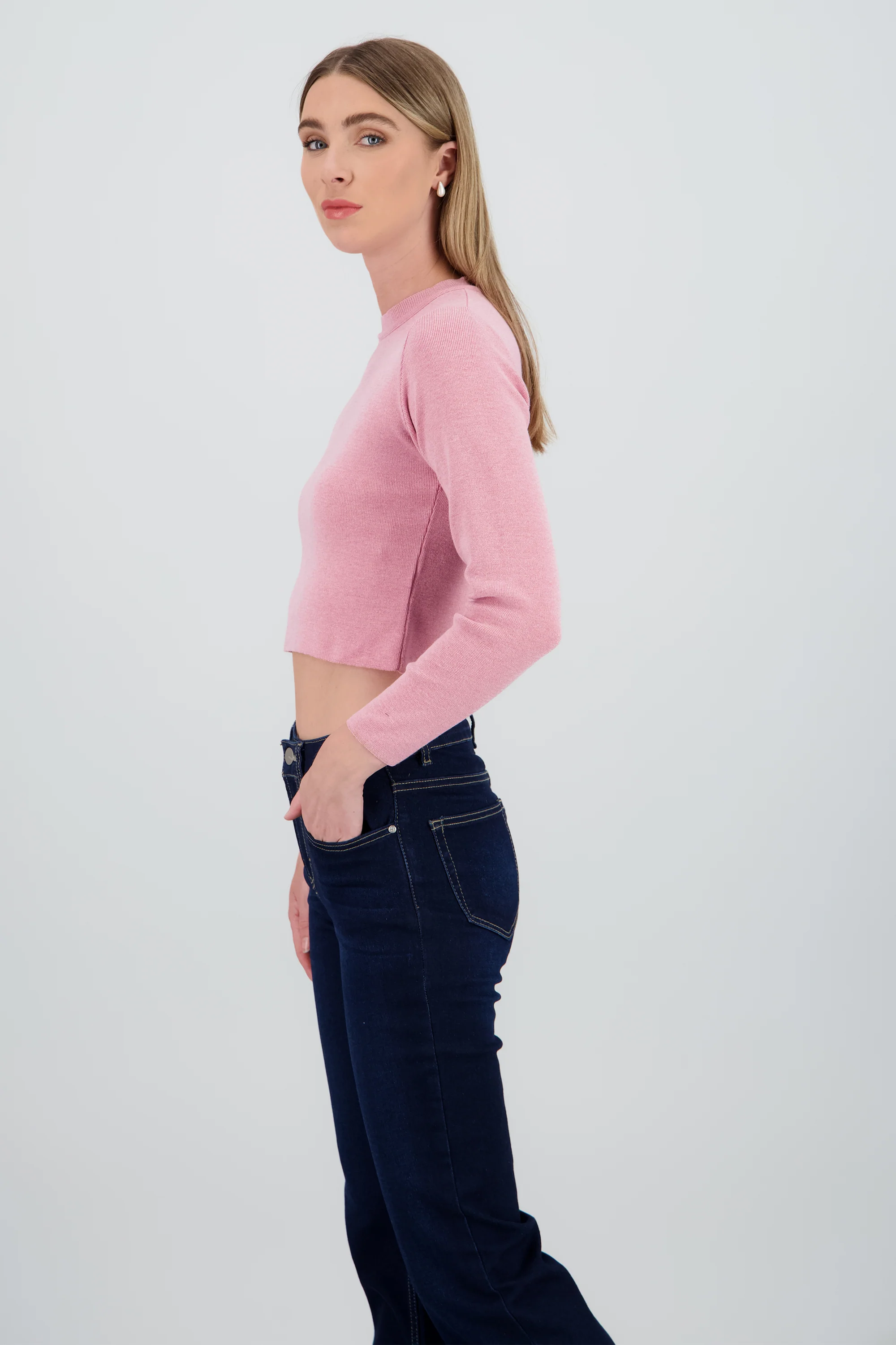 Sueter crop liso manga larga - Image 3