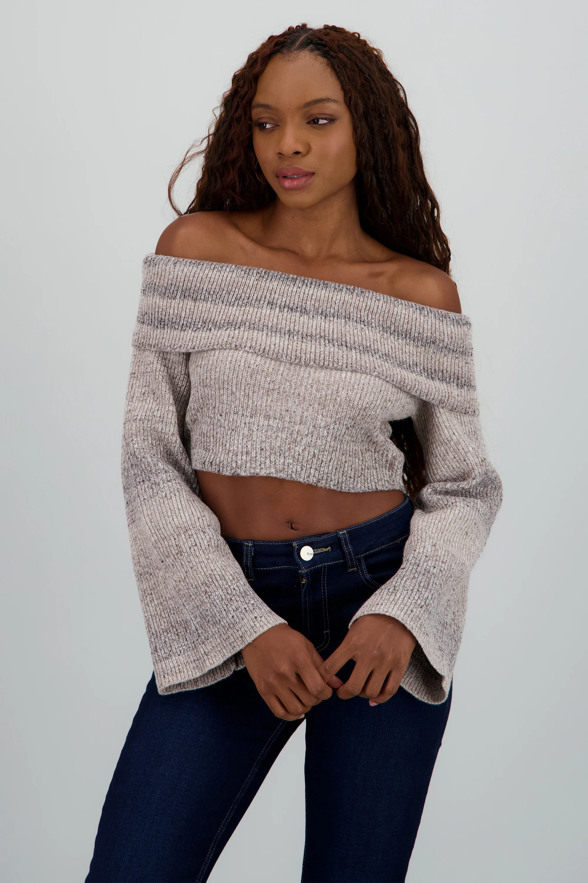 Sueter off shoulder jaspe