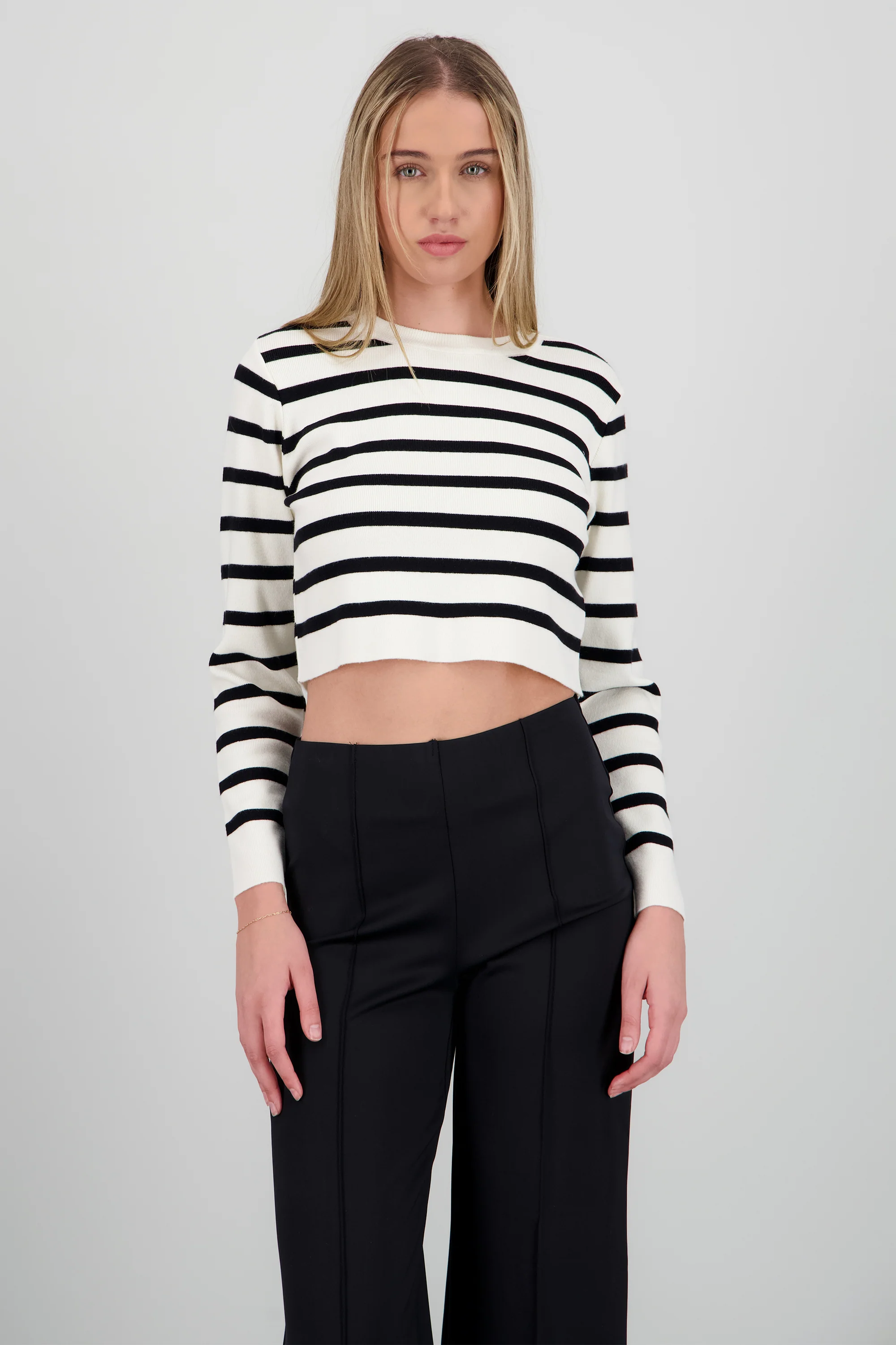Sueter rayas crop