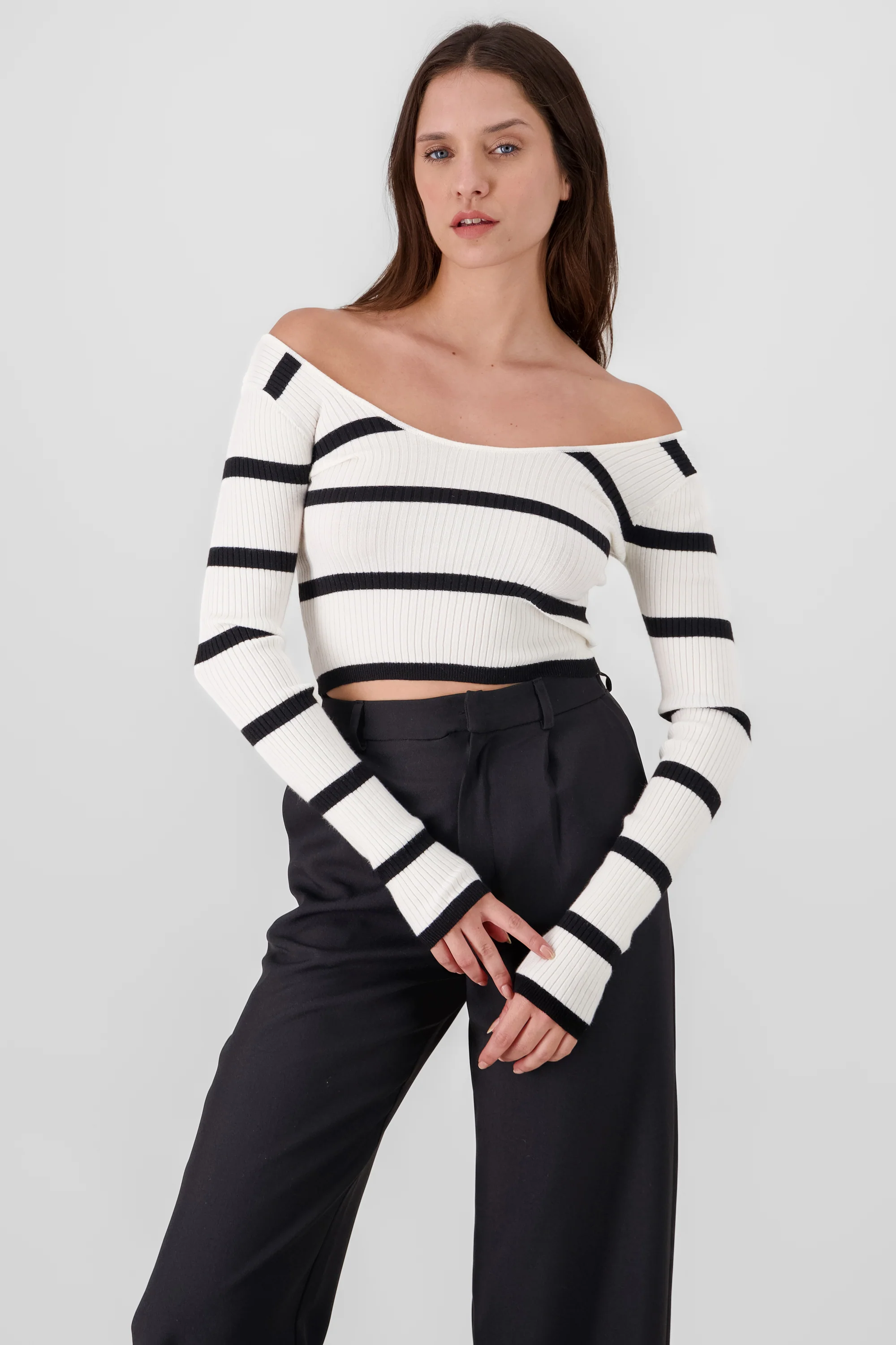 Sueter rayas cuello redondo