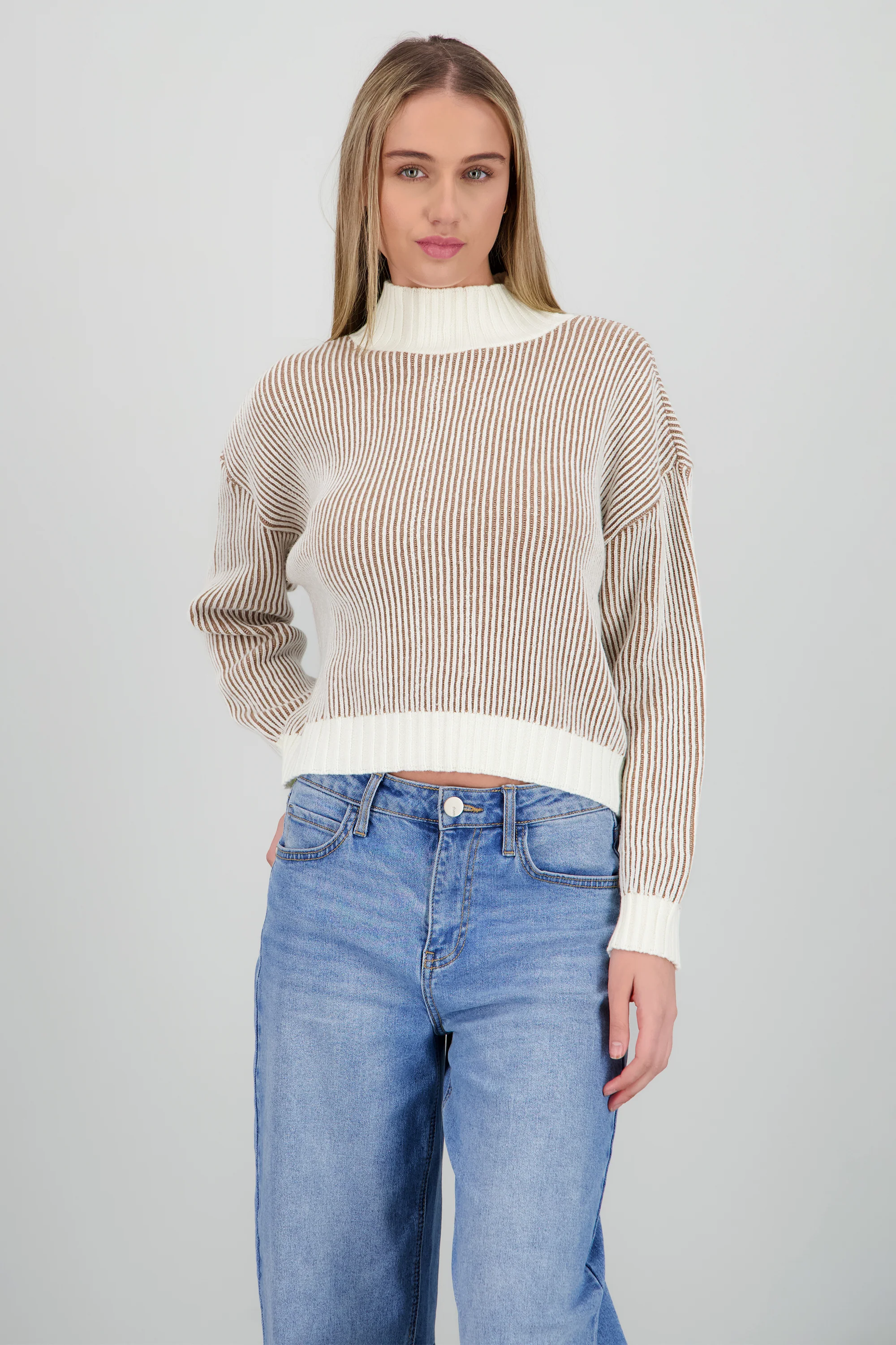 sueter ribbed rayas
