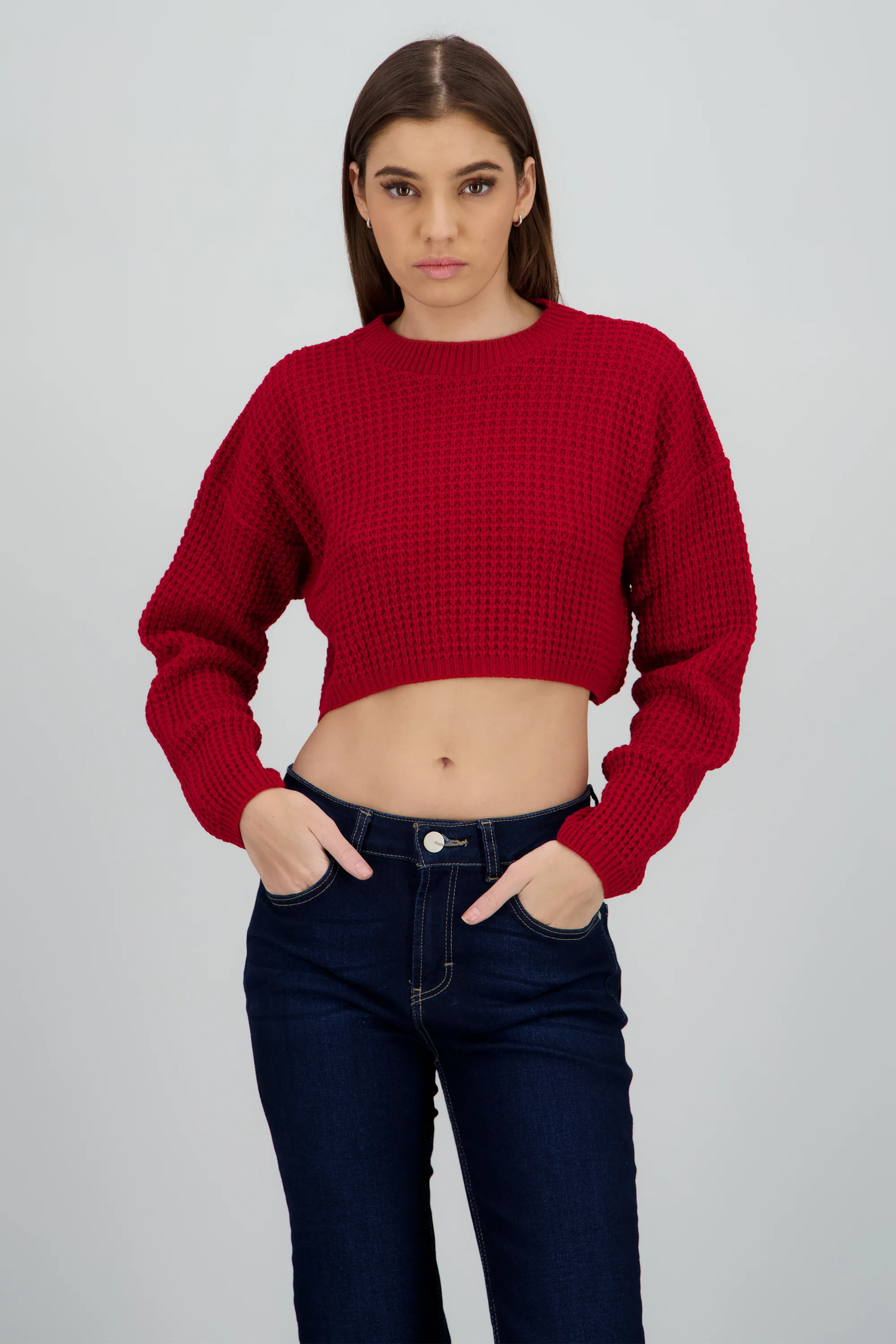 Sueter tejido ancho crop