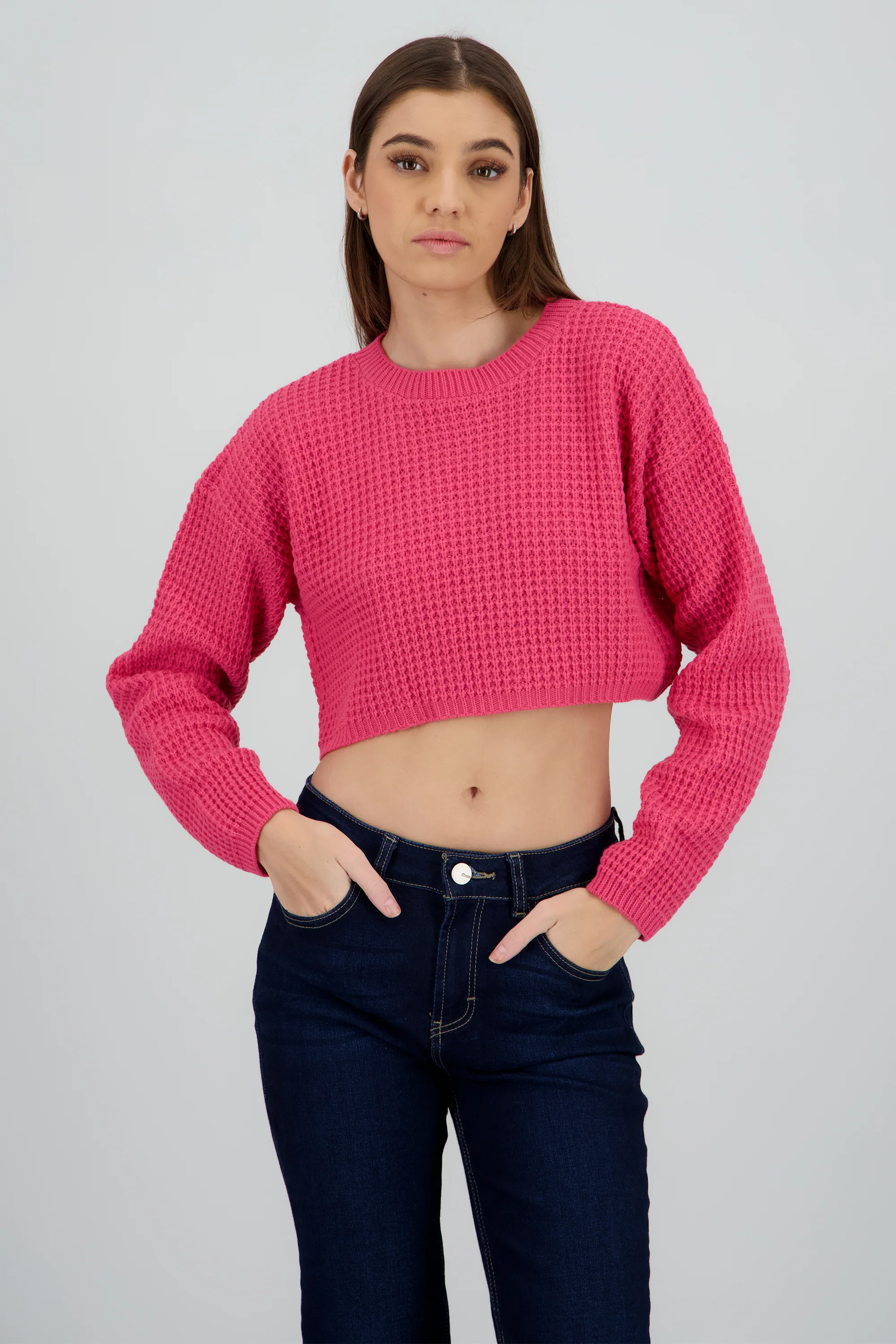 Sueter tejido ancho crop