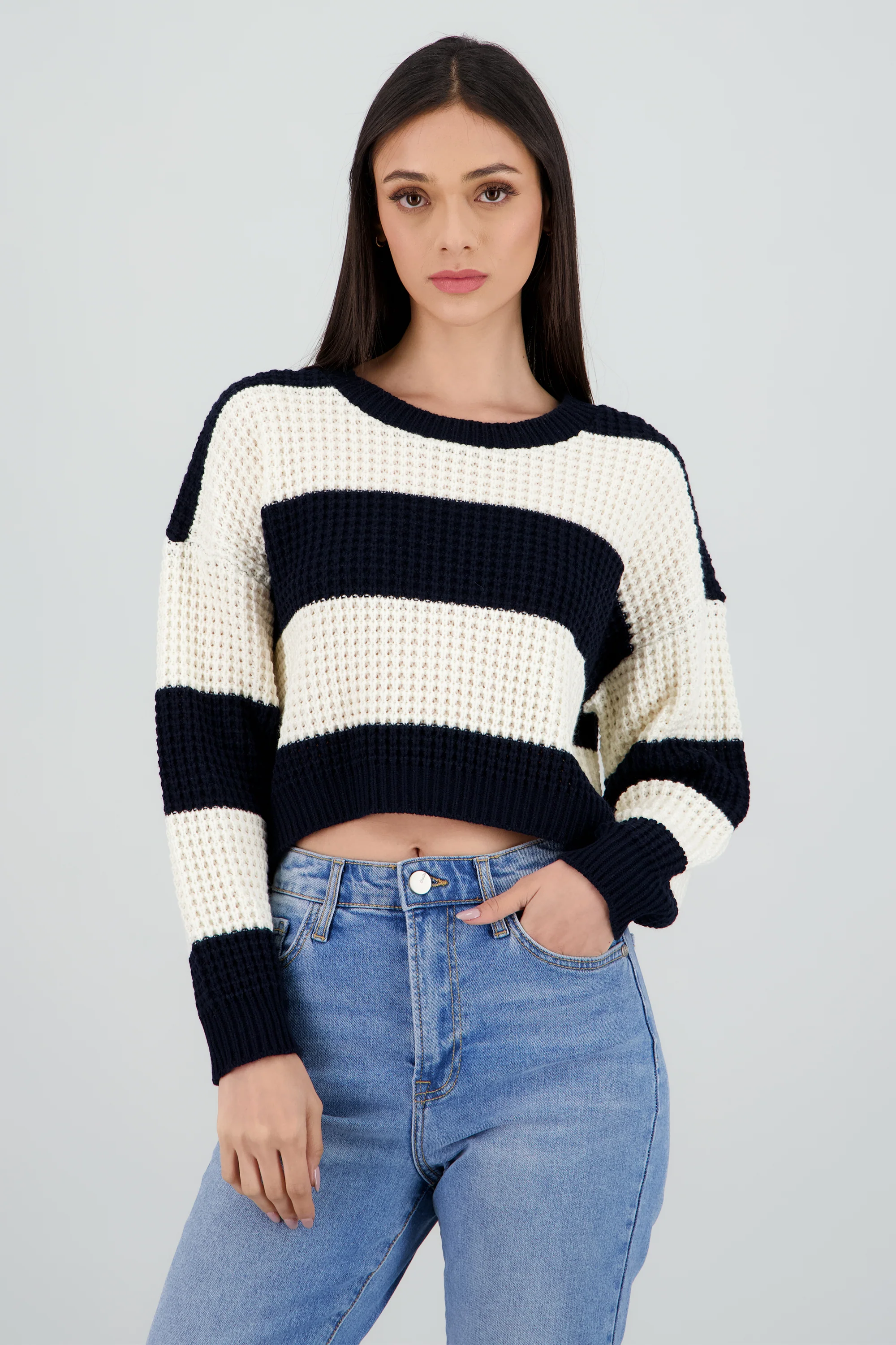 Sueter tejido ancho lineas