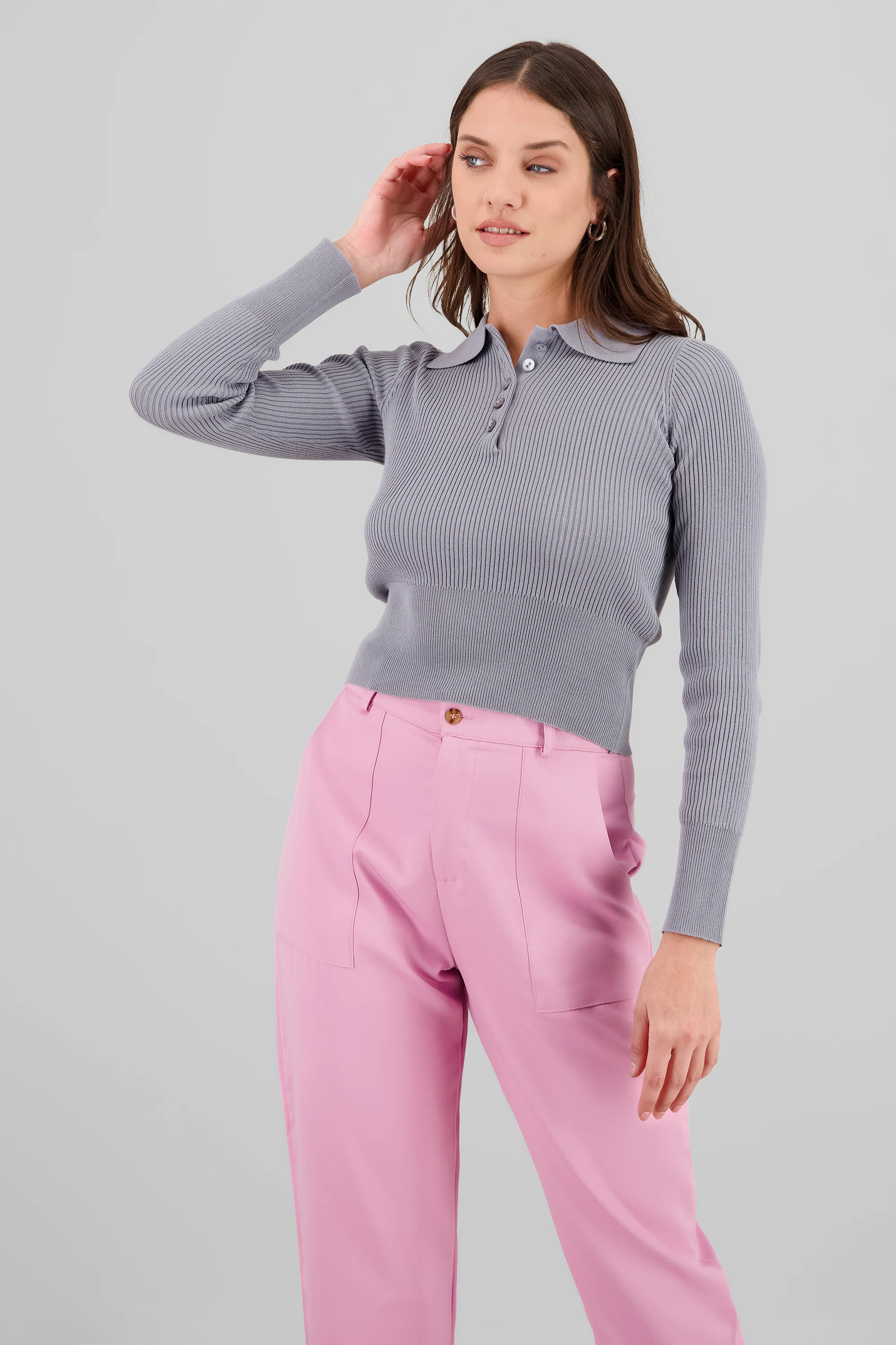 Sueter tejido ligero crop