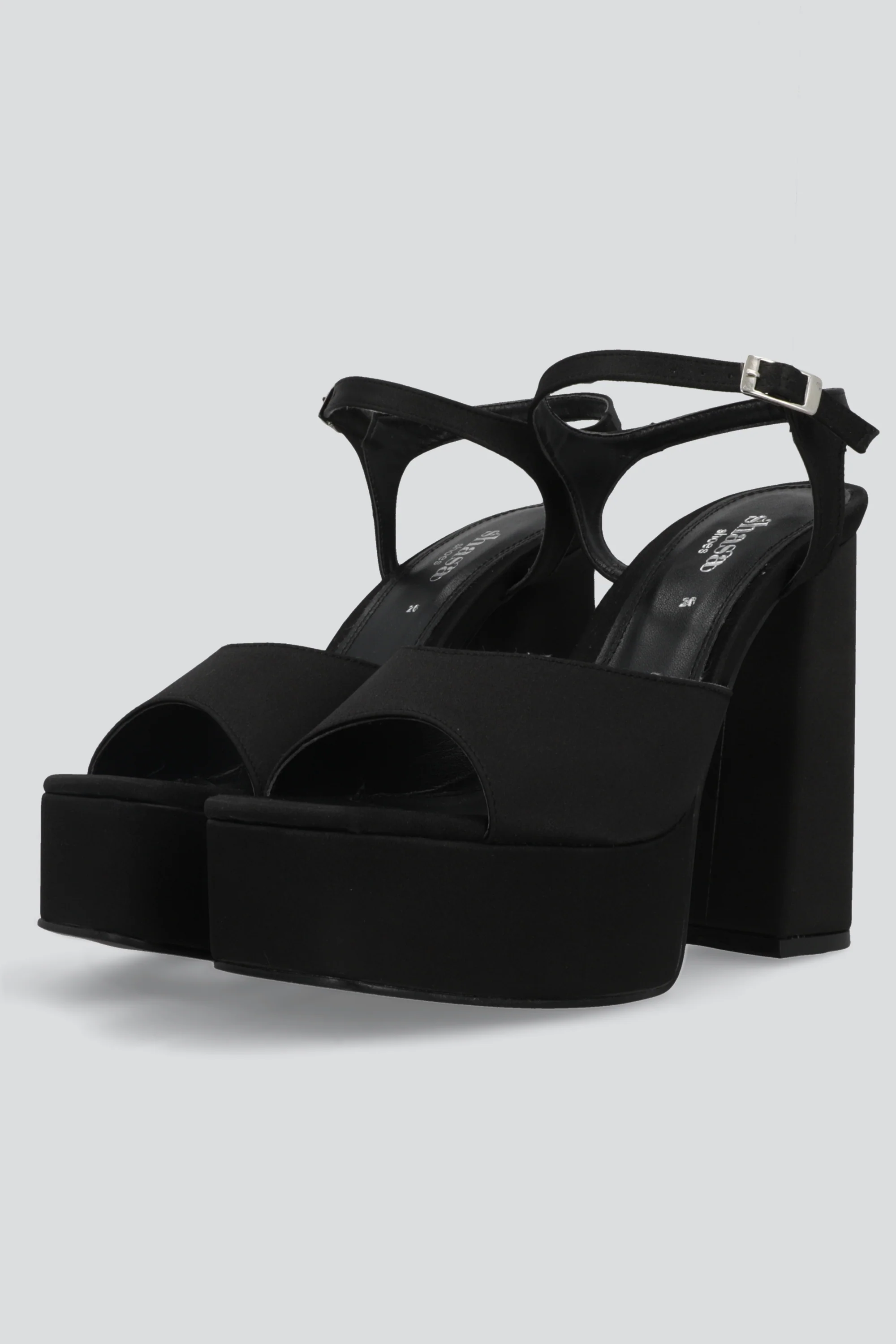 Tacon peep toe plataforma satin - Image 2