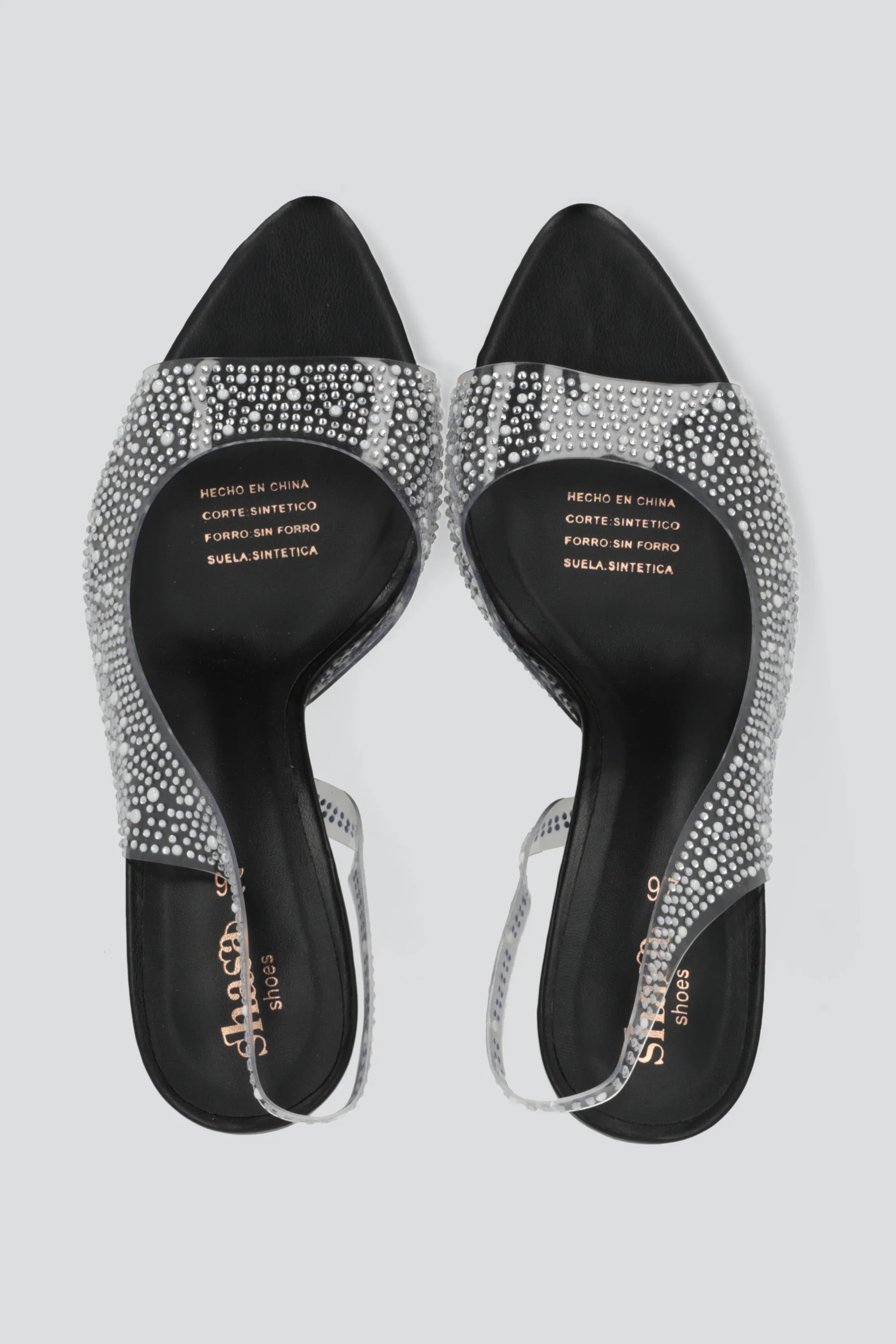 Tacón puntal peep toe transparente aplicaciones - Image 3