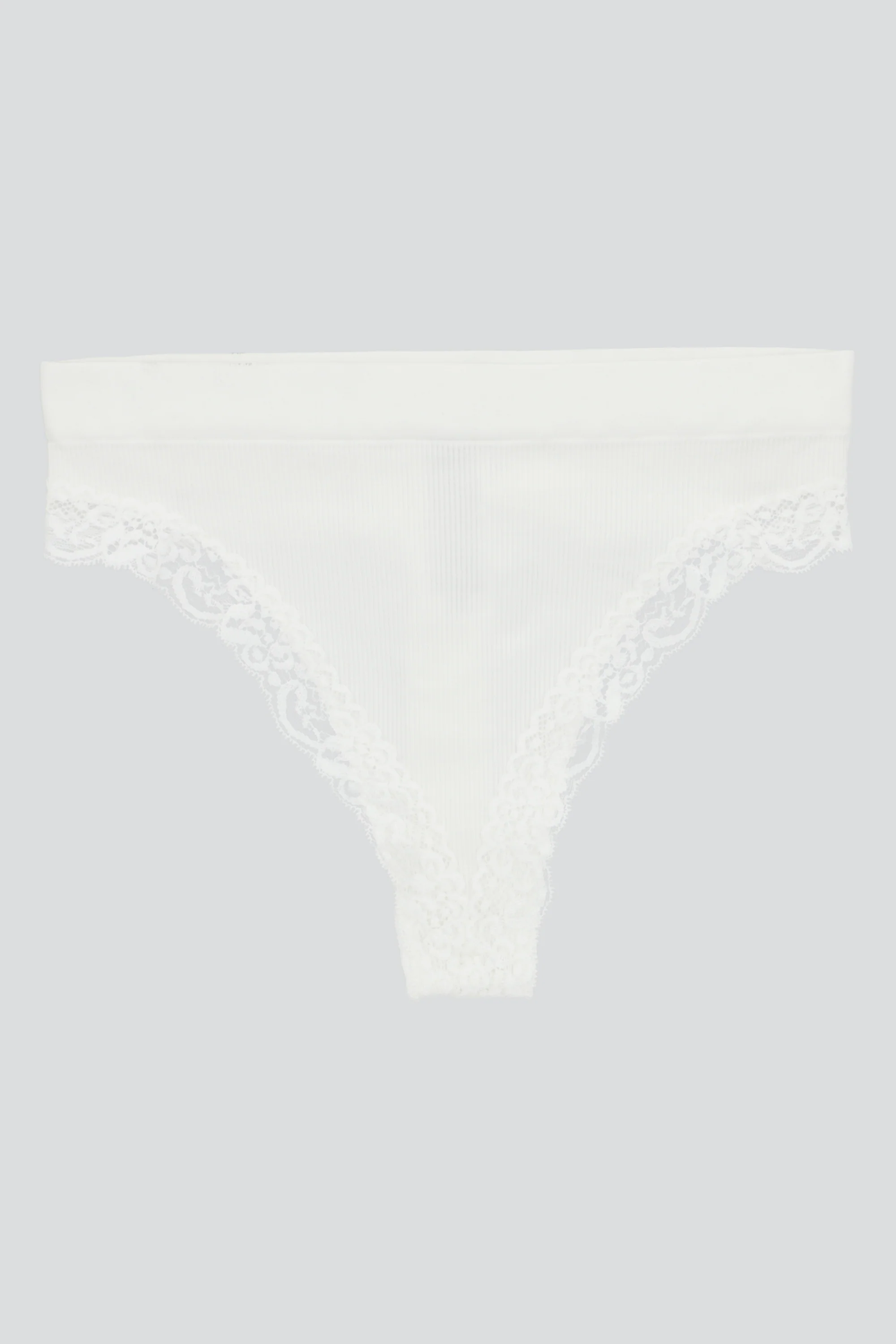 Tanga rib bordes encaje