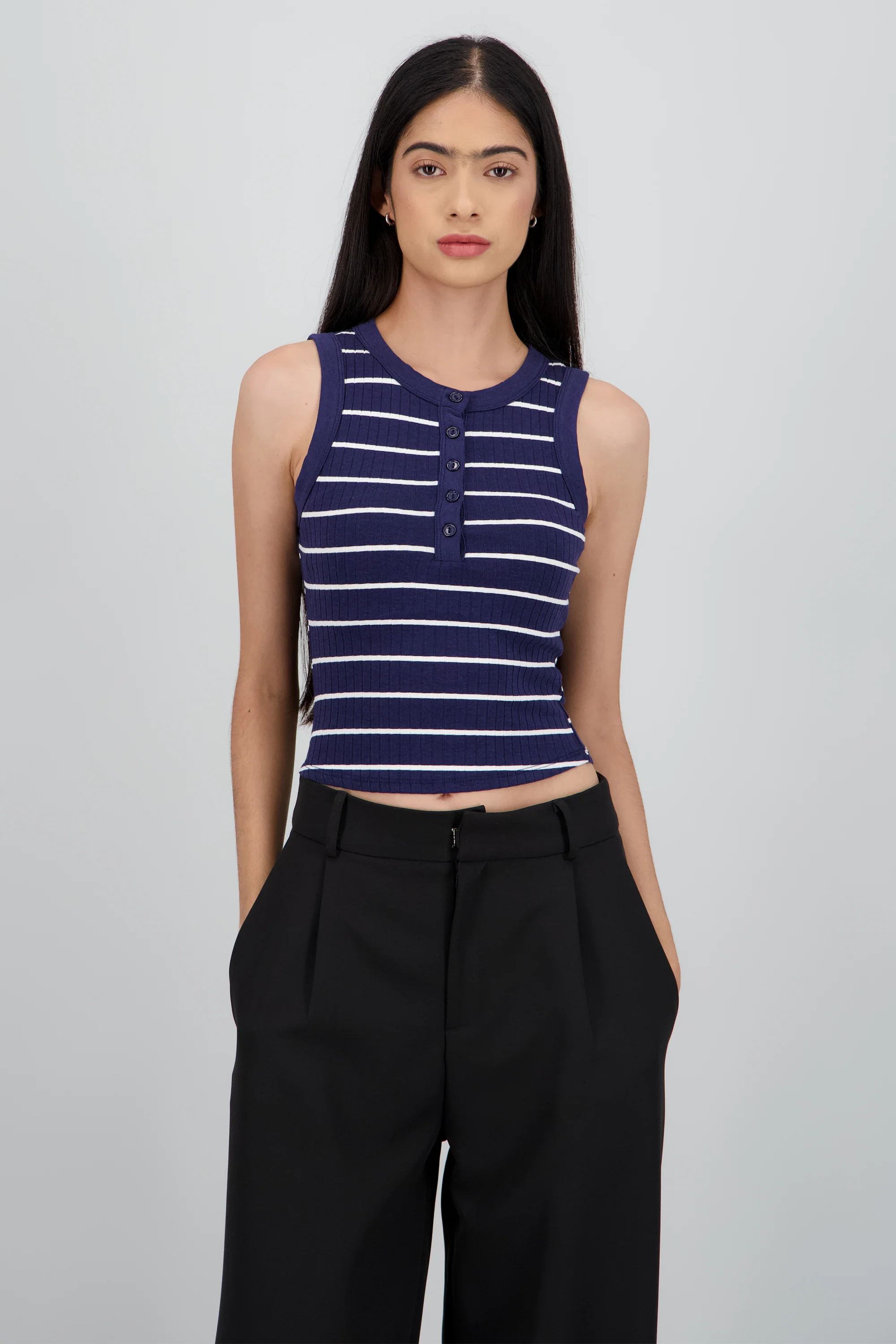 Tank top rayas rib