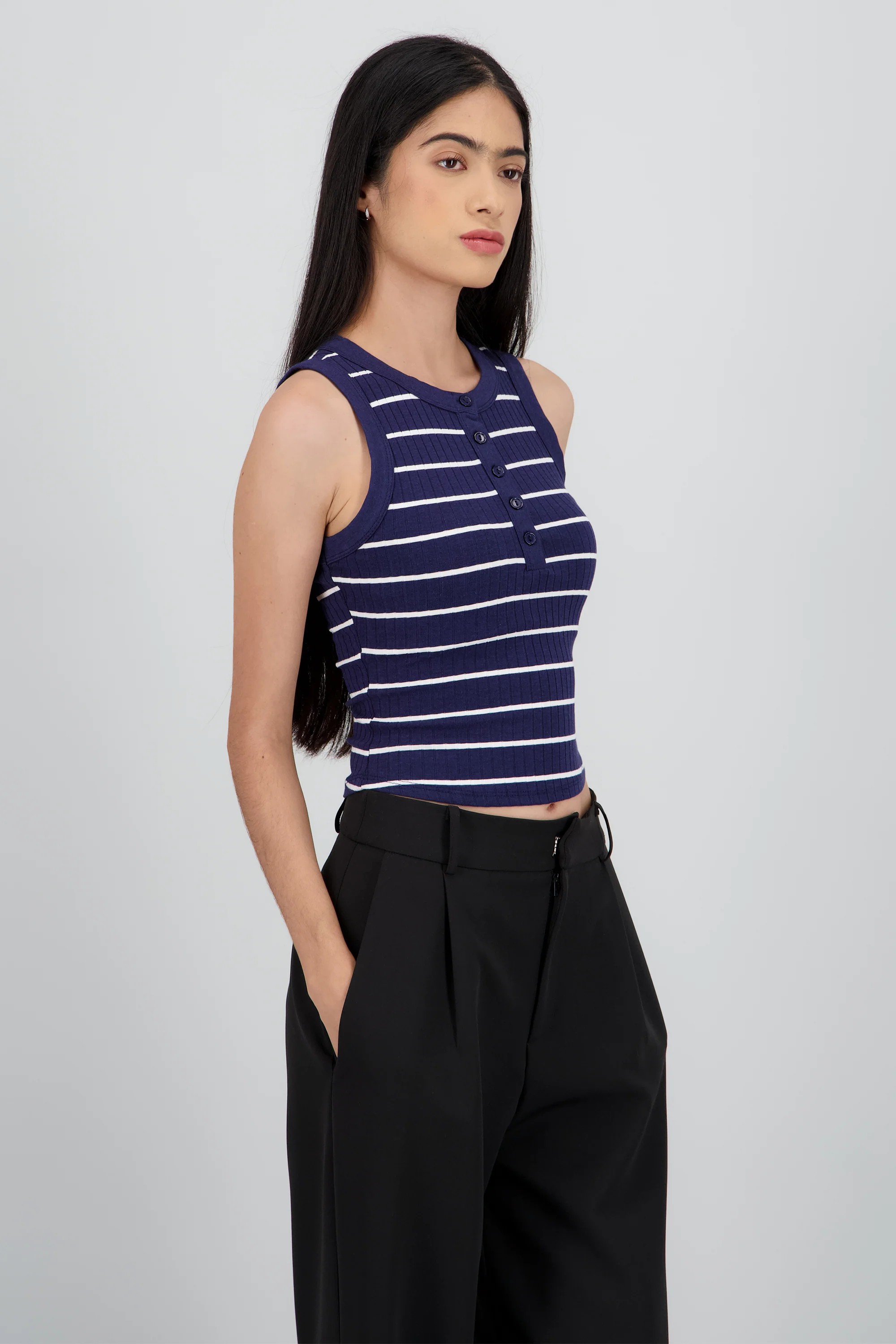 Tank top rayas rib - Image 3