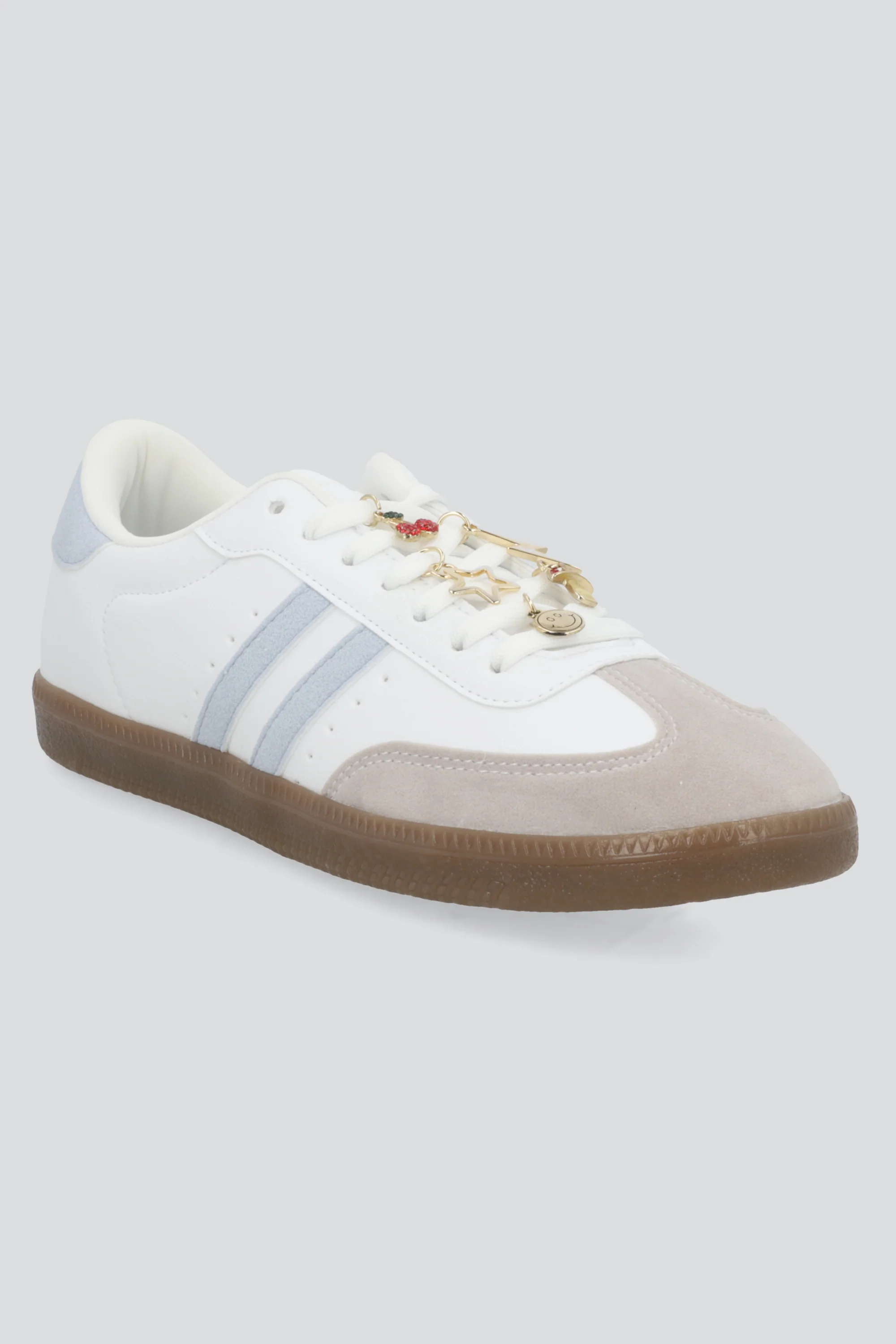 Tenis dos lineas punta durazno con charms - Image 2