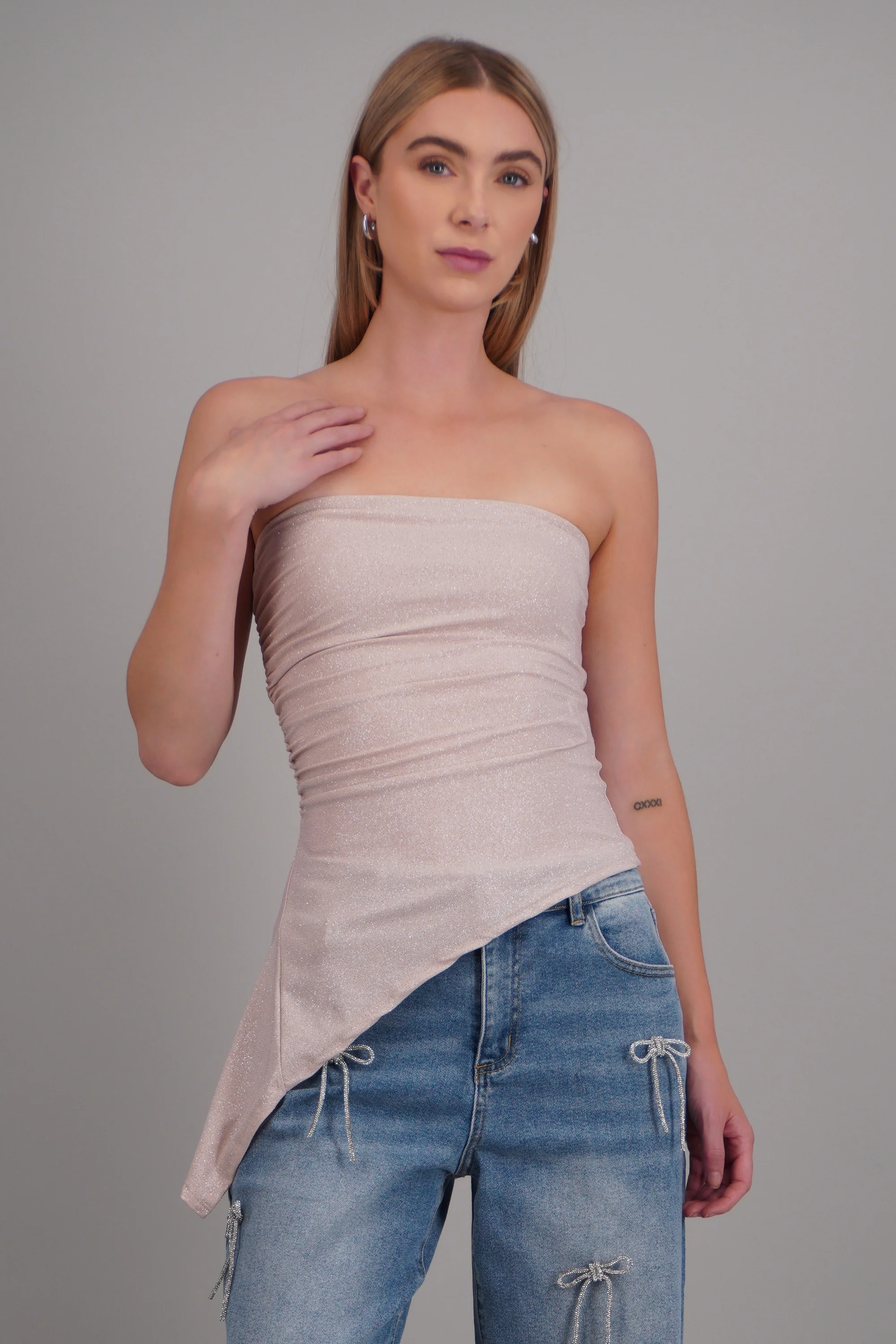 Top asimetrico brillos
