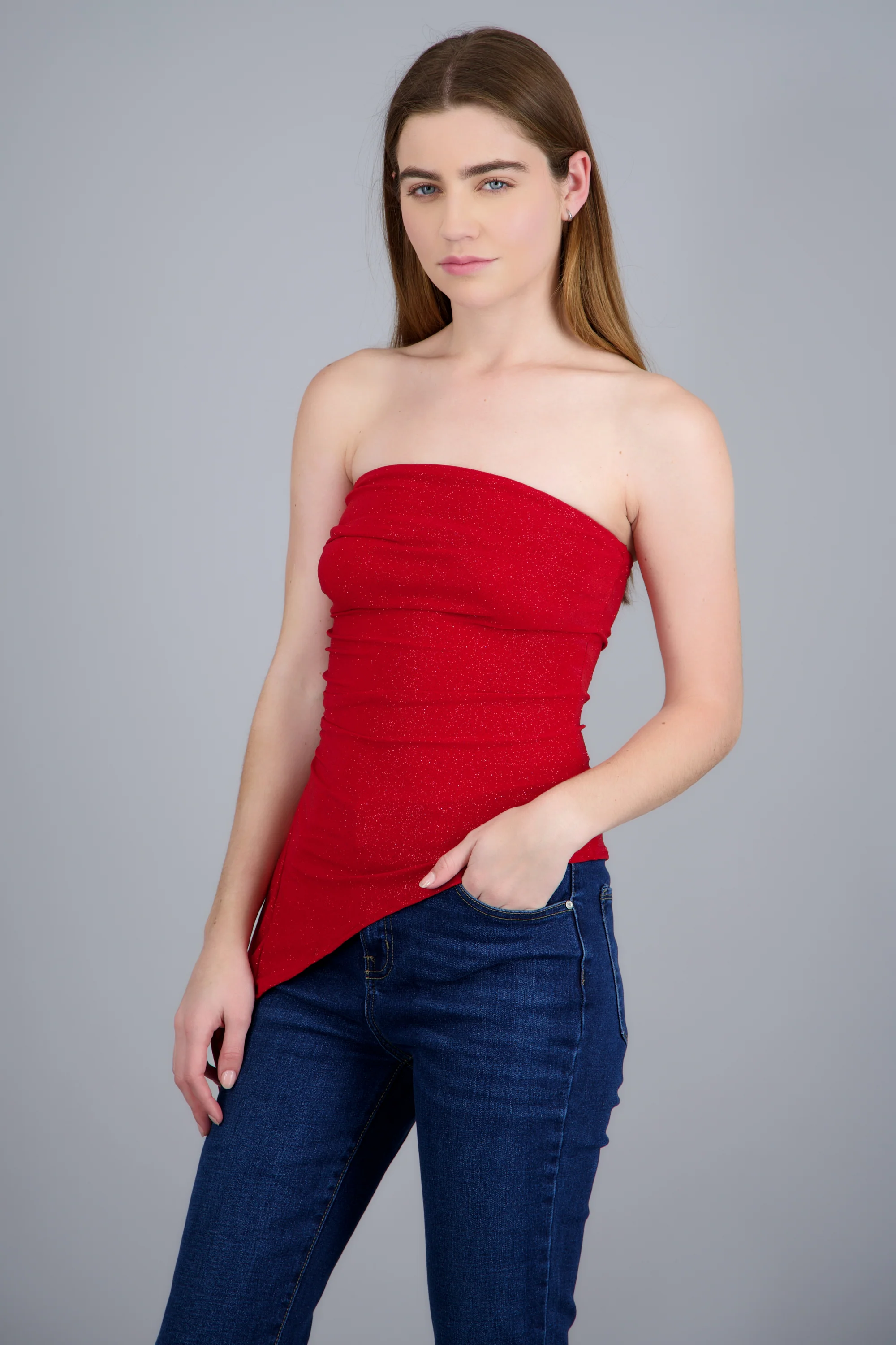 Top asimetrico brillos