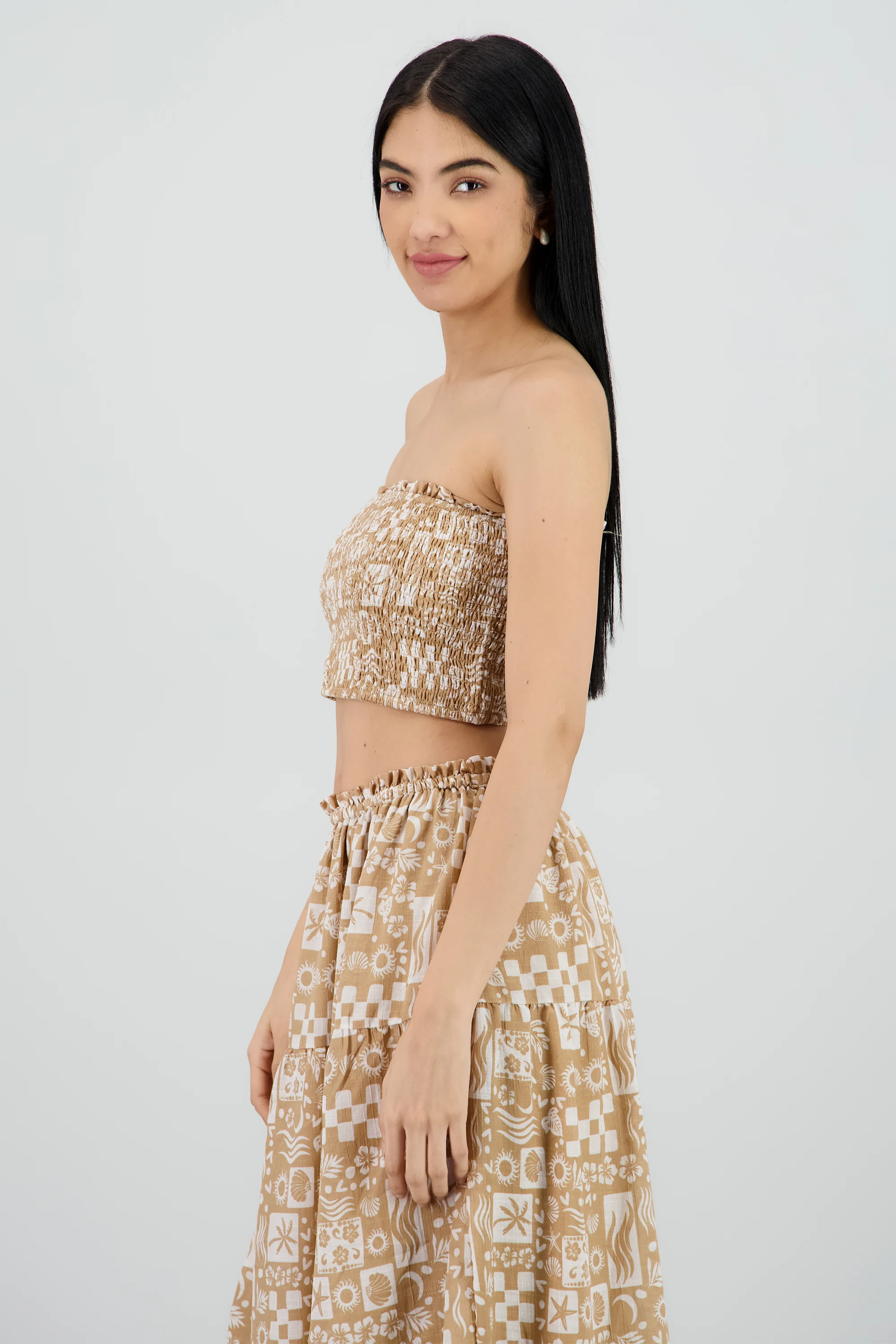 Top bandeau smocked estampado - Image 3