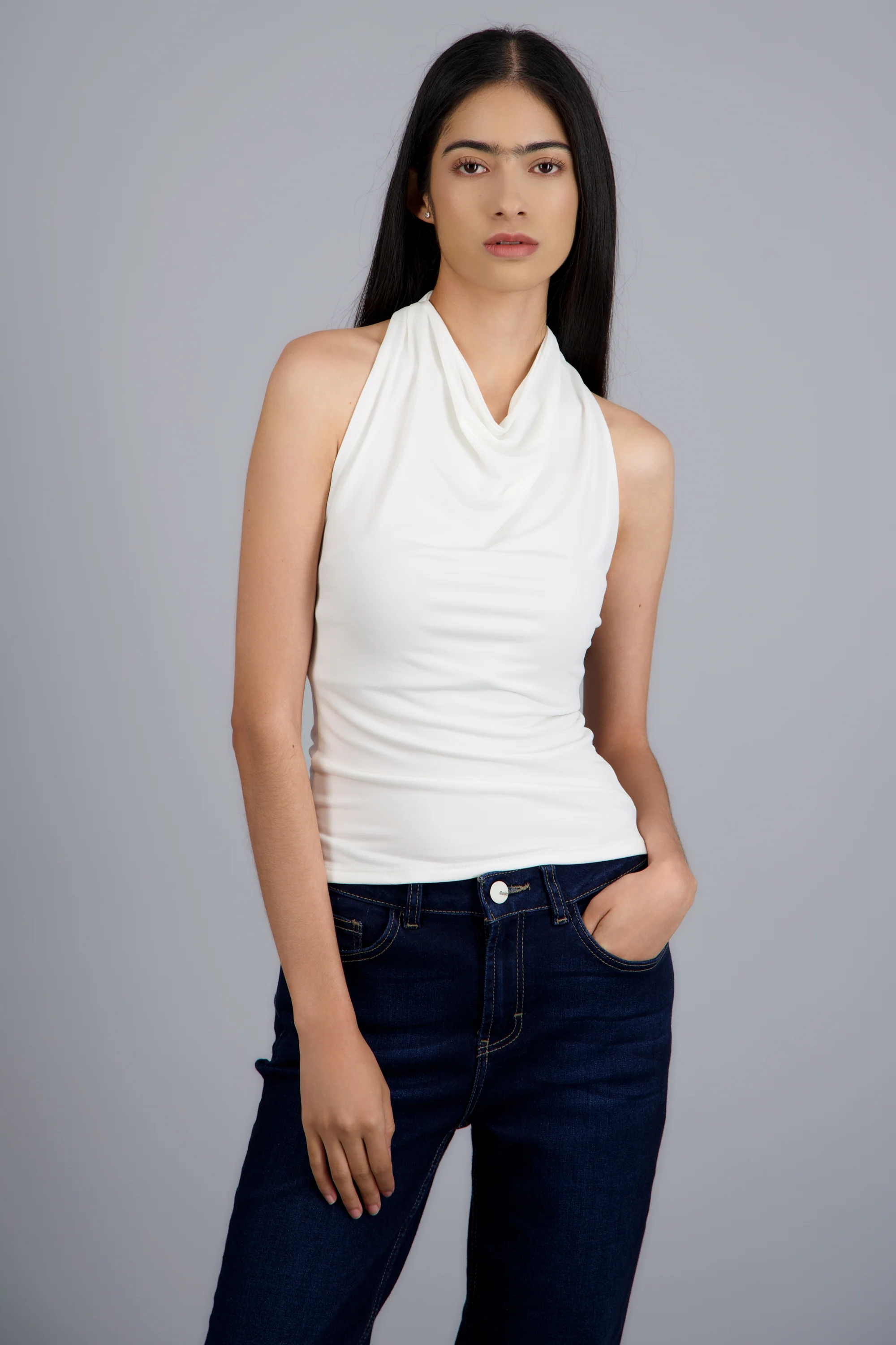 Top cuello cascada halter - Image 2