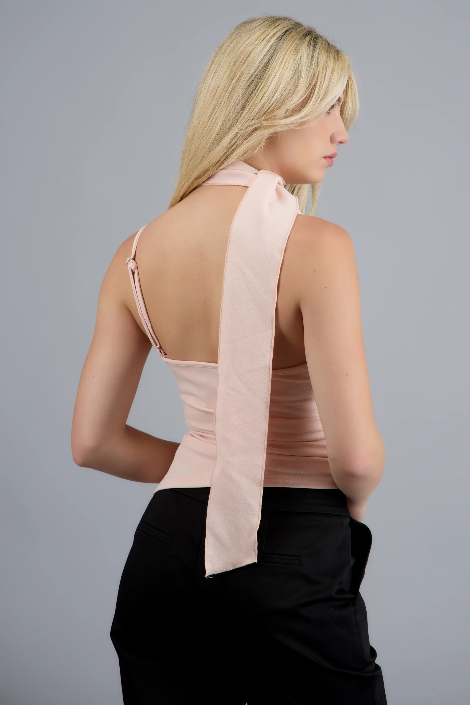 Top cuello halter con bufanda - Image 4