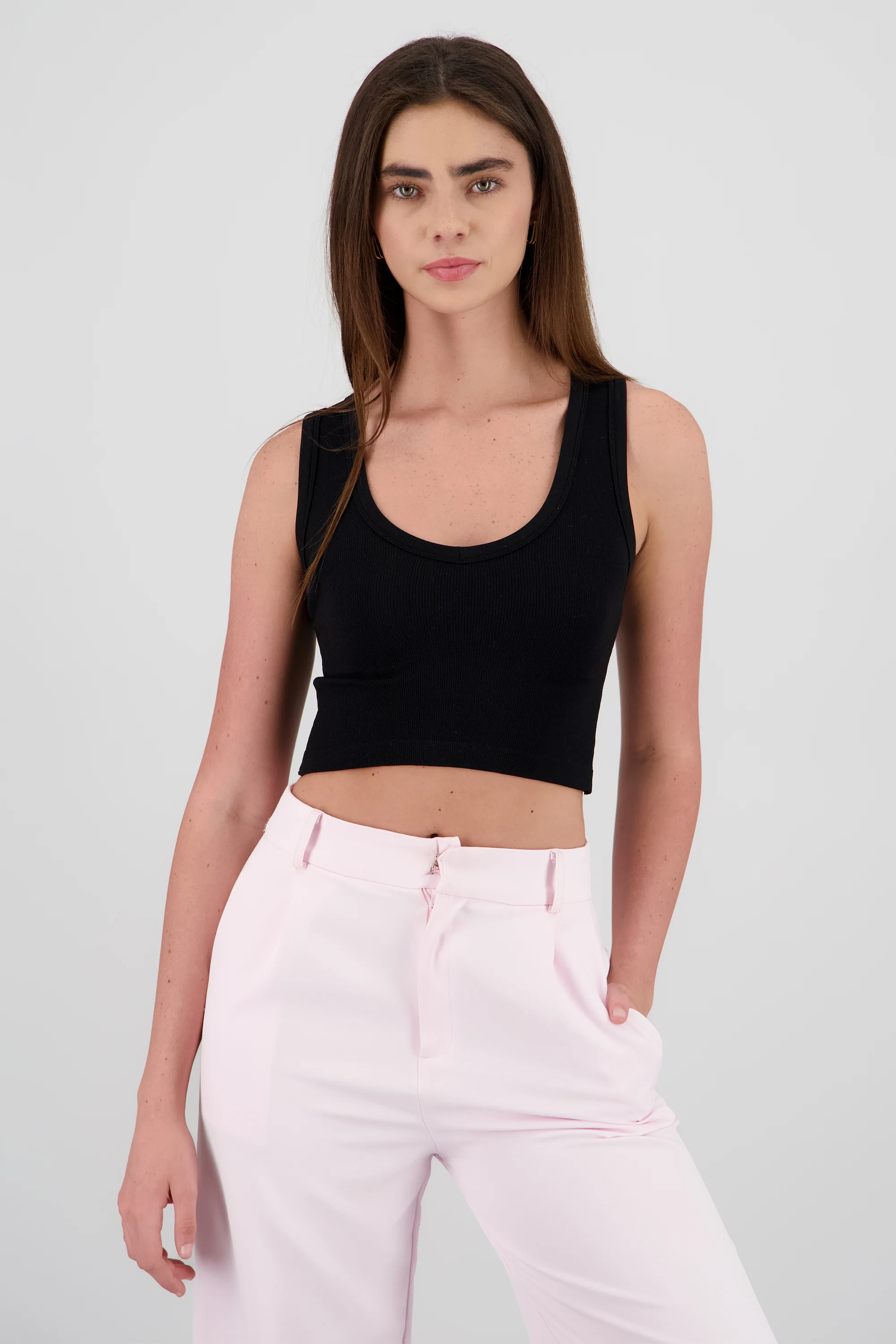 Top cuello v sin manga - Image 2