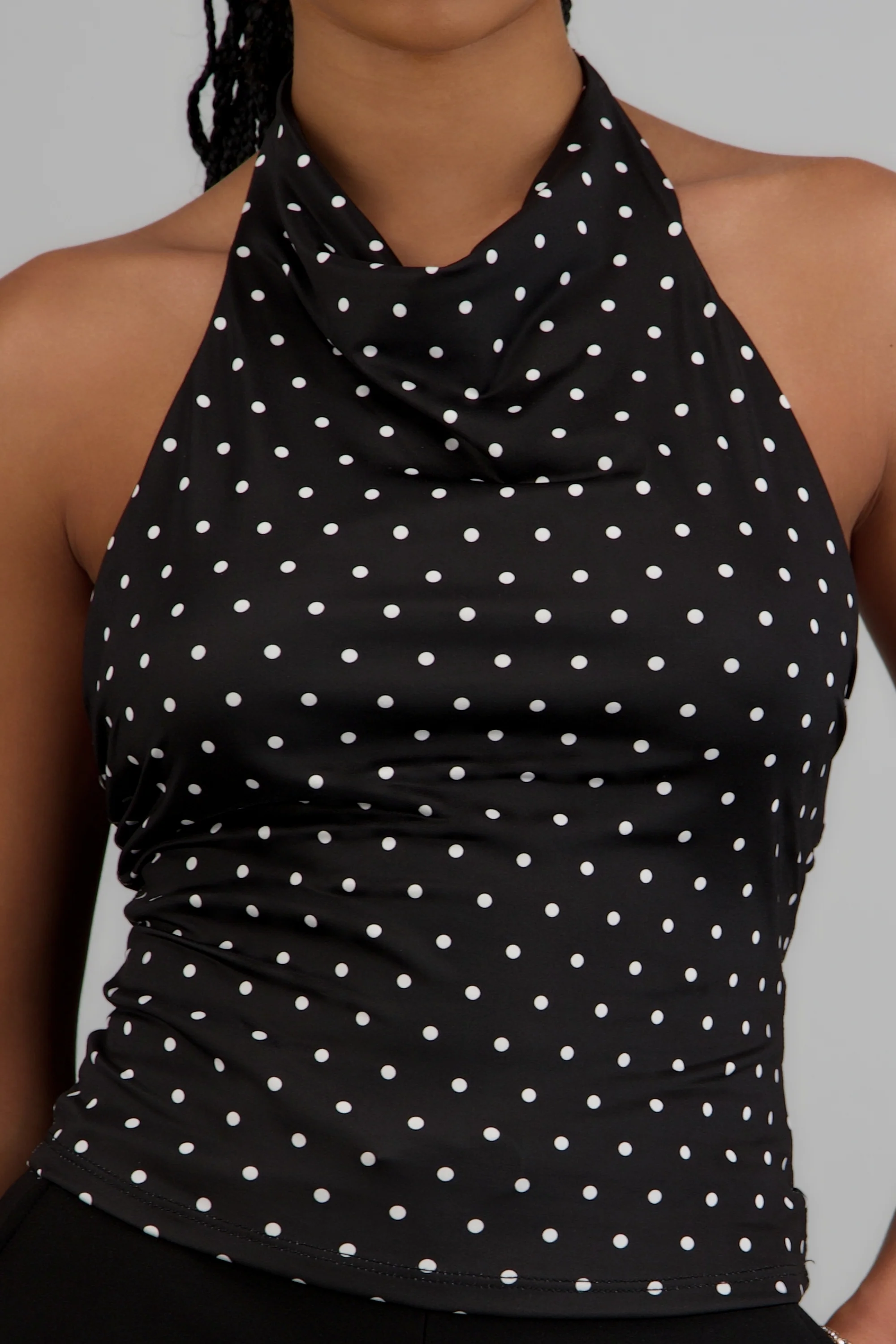 Top escote halter satin polka - Image 5