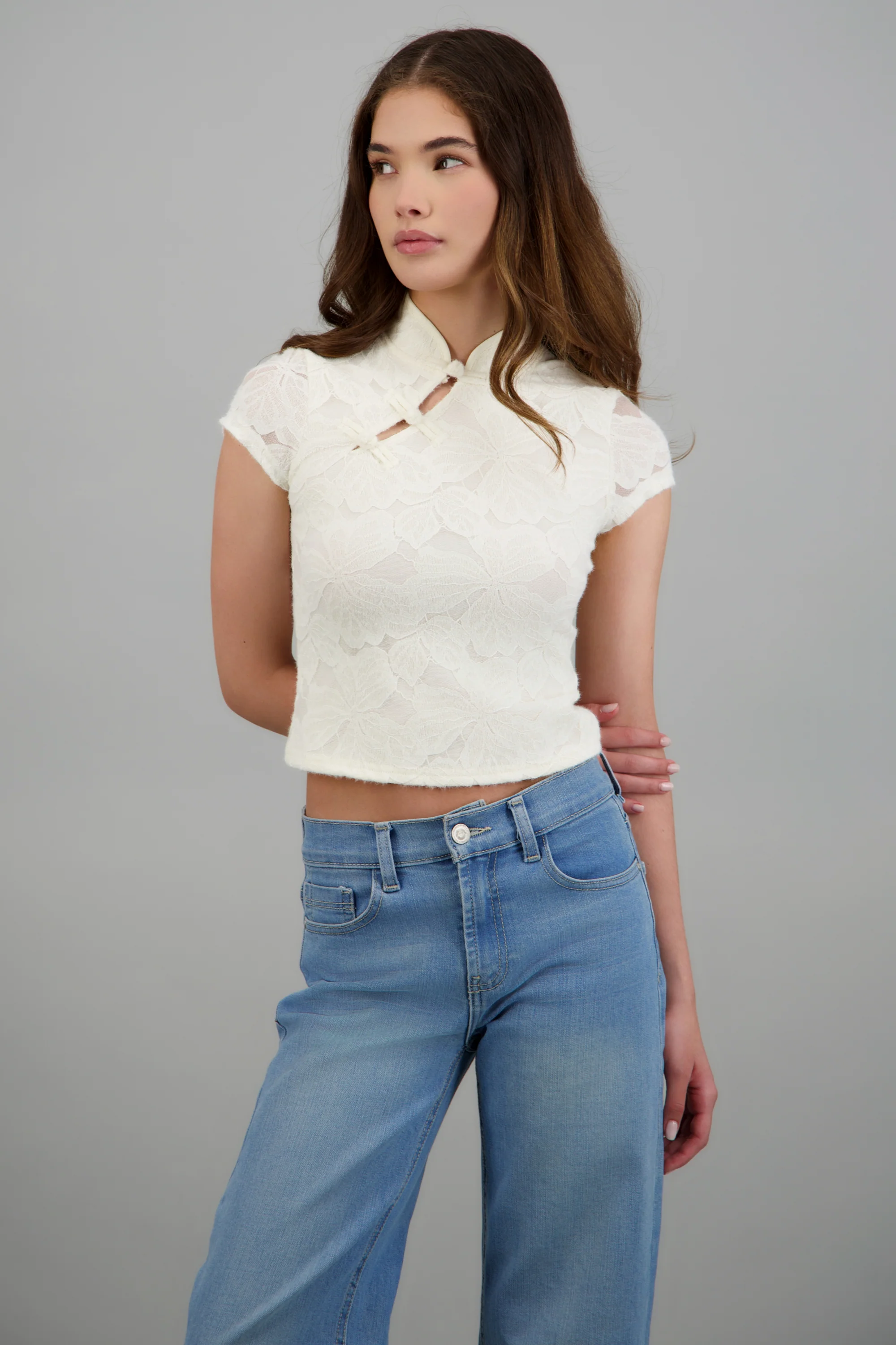 Top estilo quipao flores - Image 2