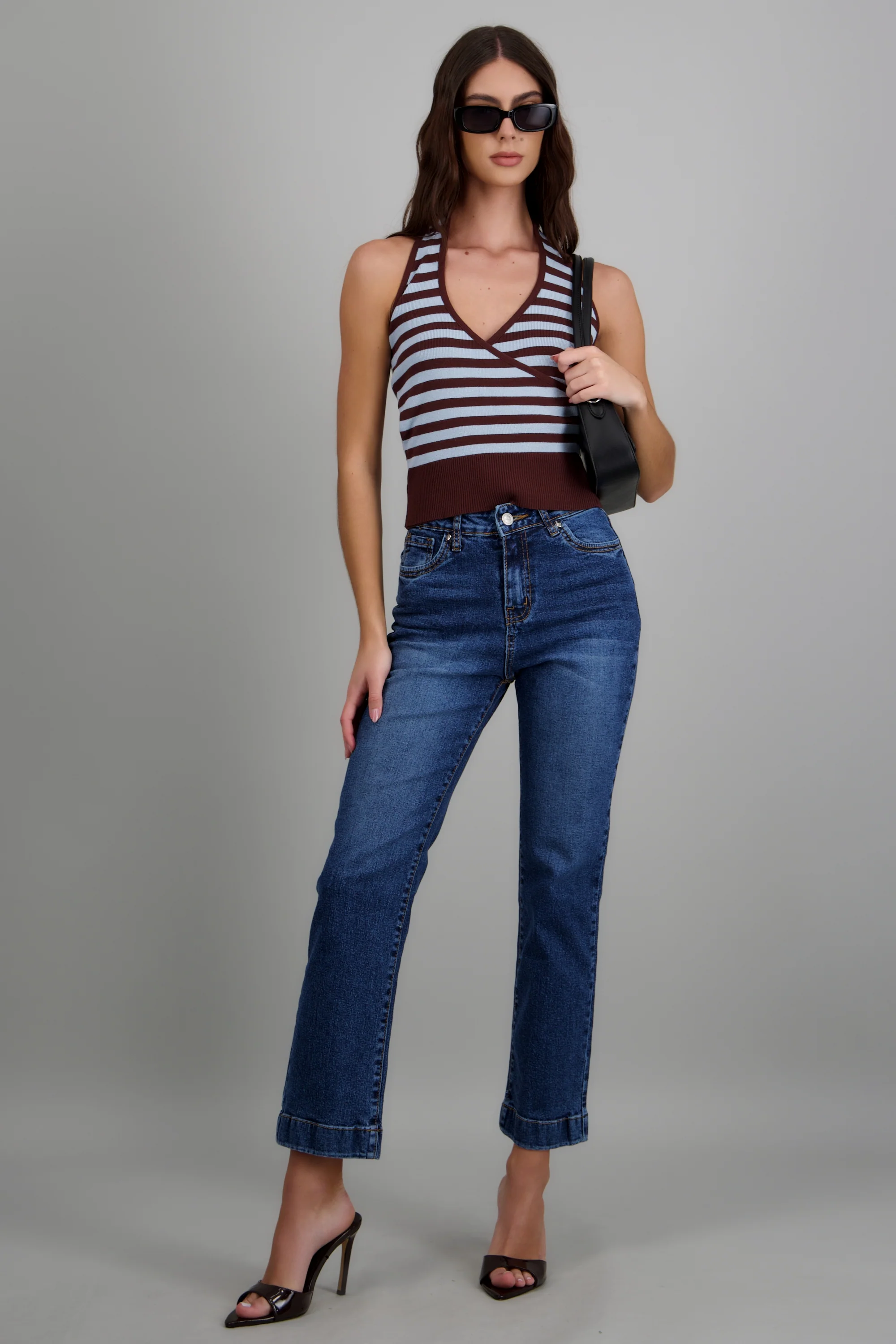 Top halter cruce rayas