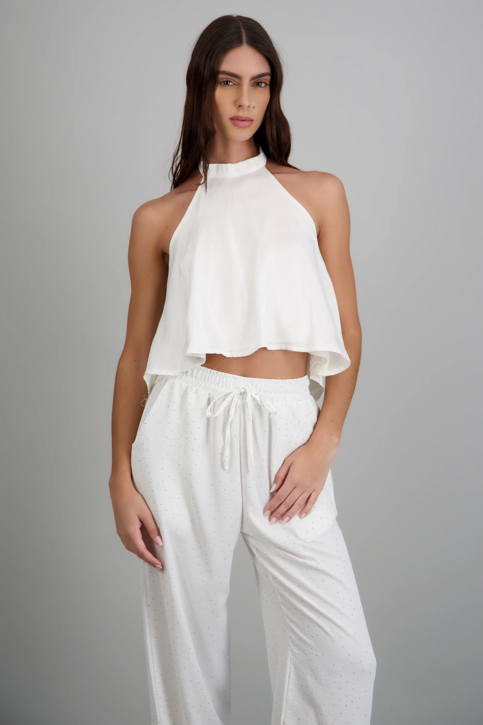 Top halter cuello alto