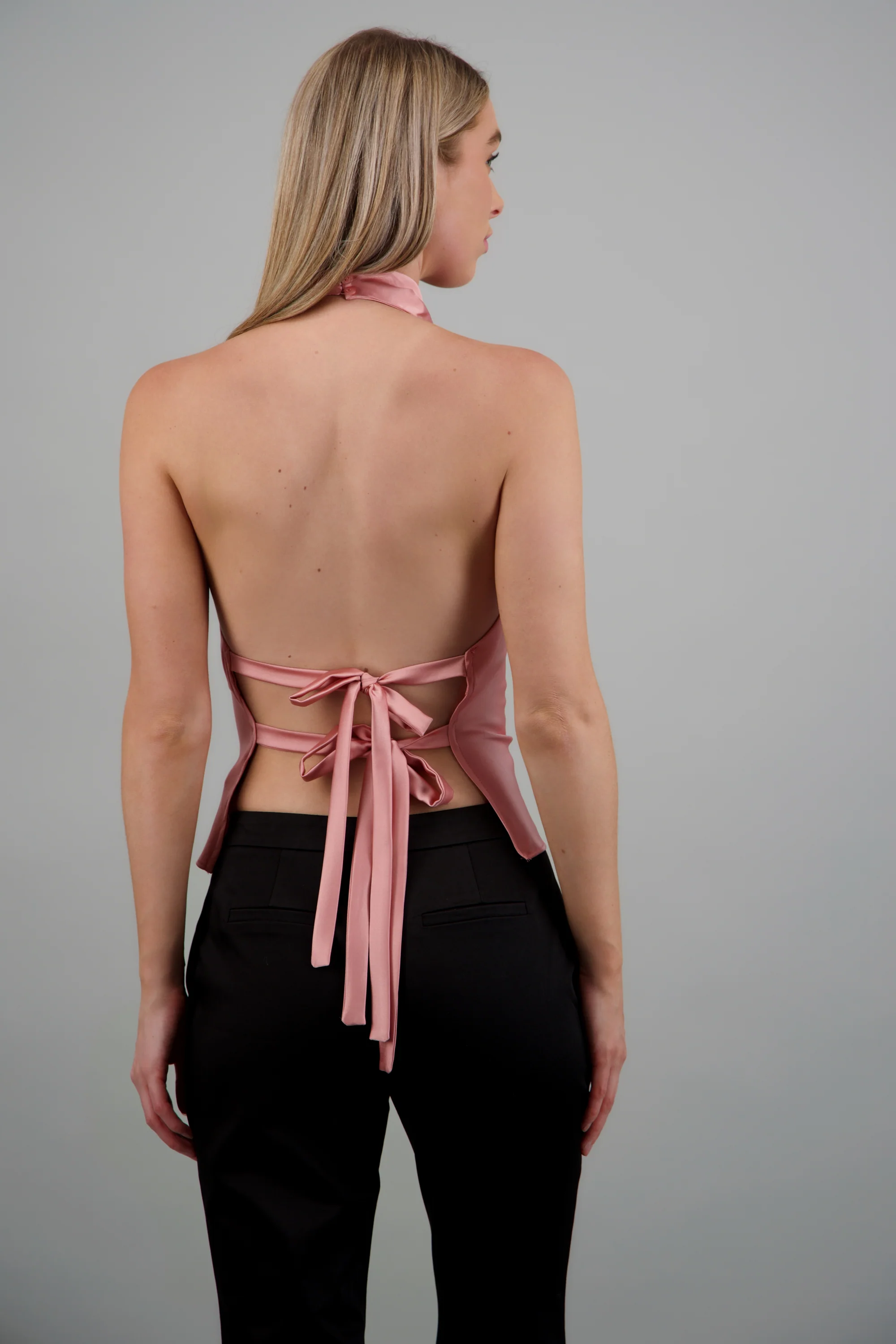 top halter cuello cascada detalle espalda - Image 4