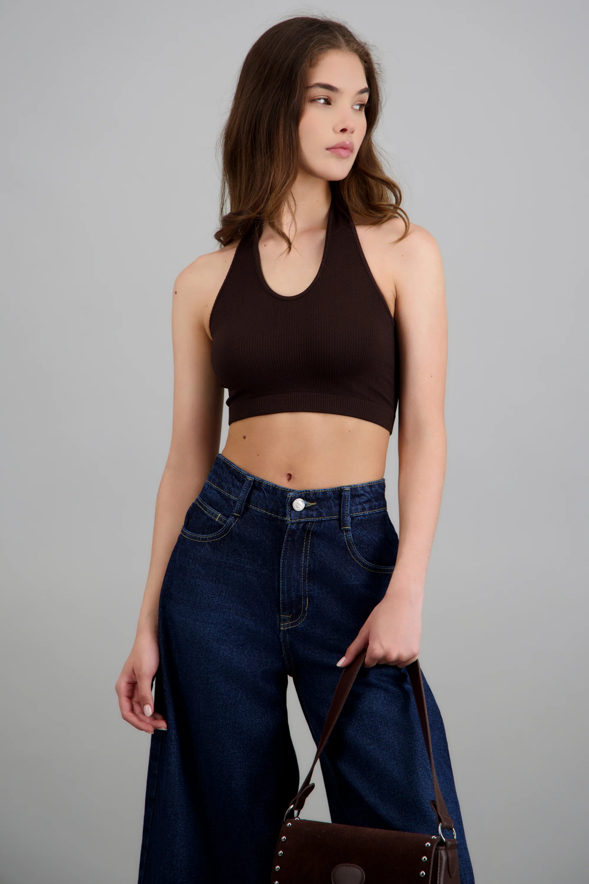 Top halter detalle rib