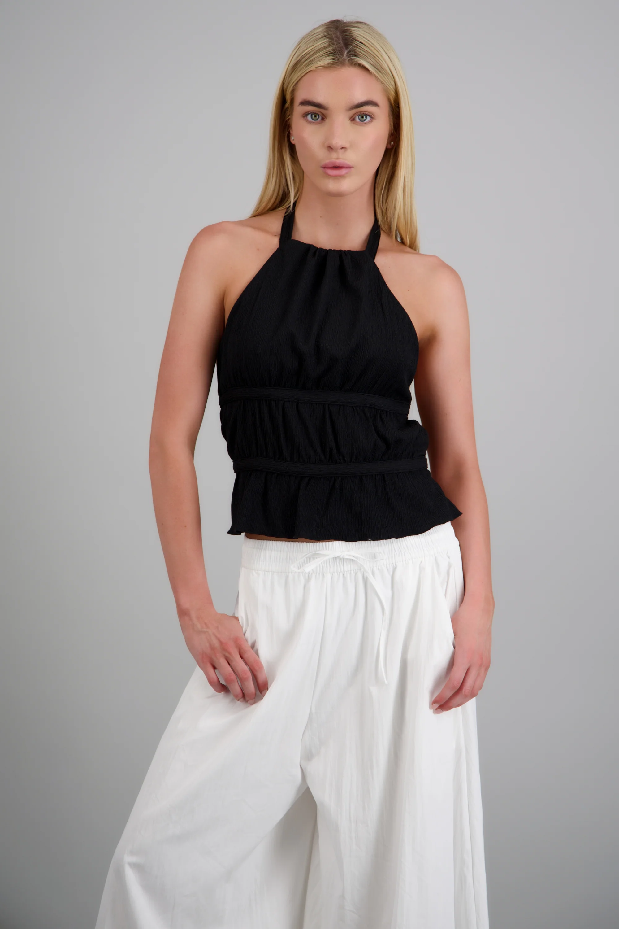 Top halter detalle textura