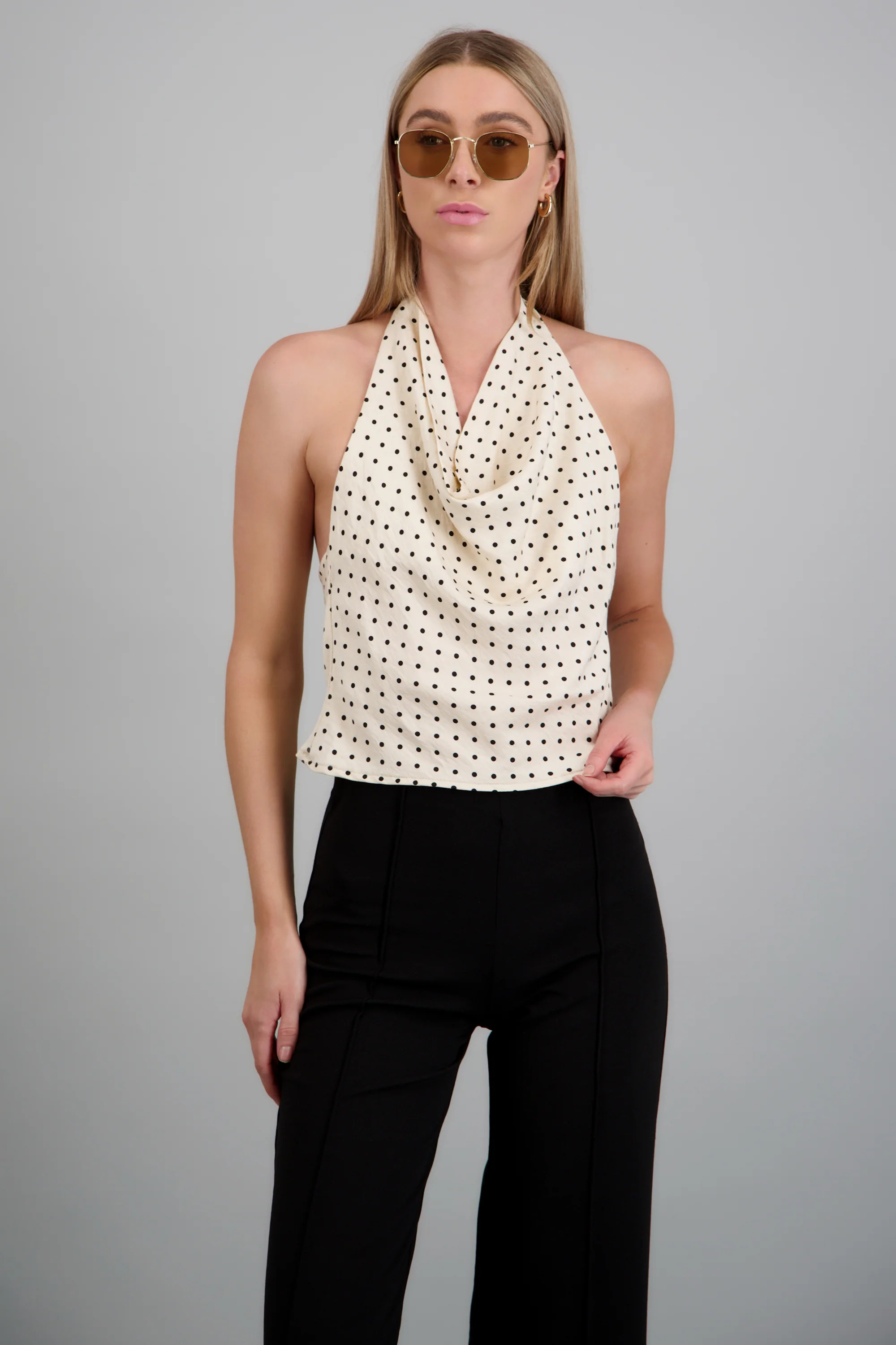 Top halter escote cascada polka - Image 2