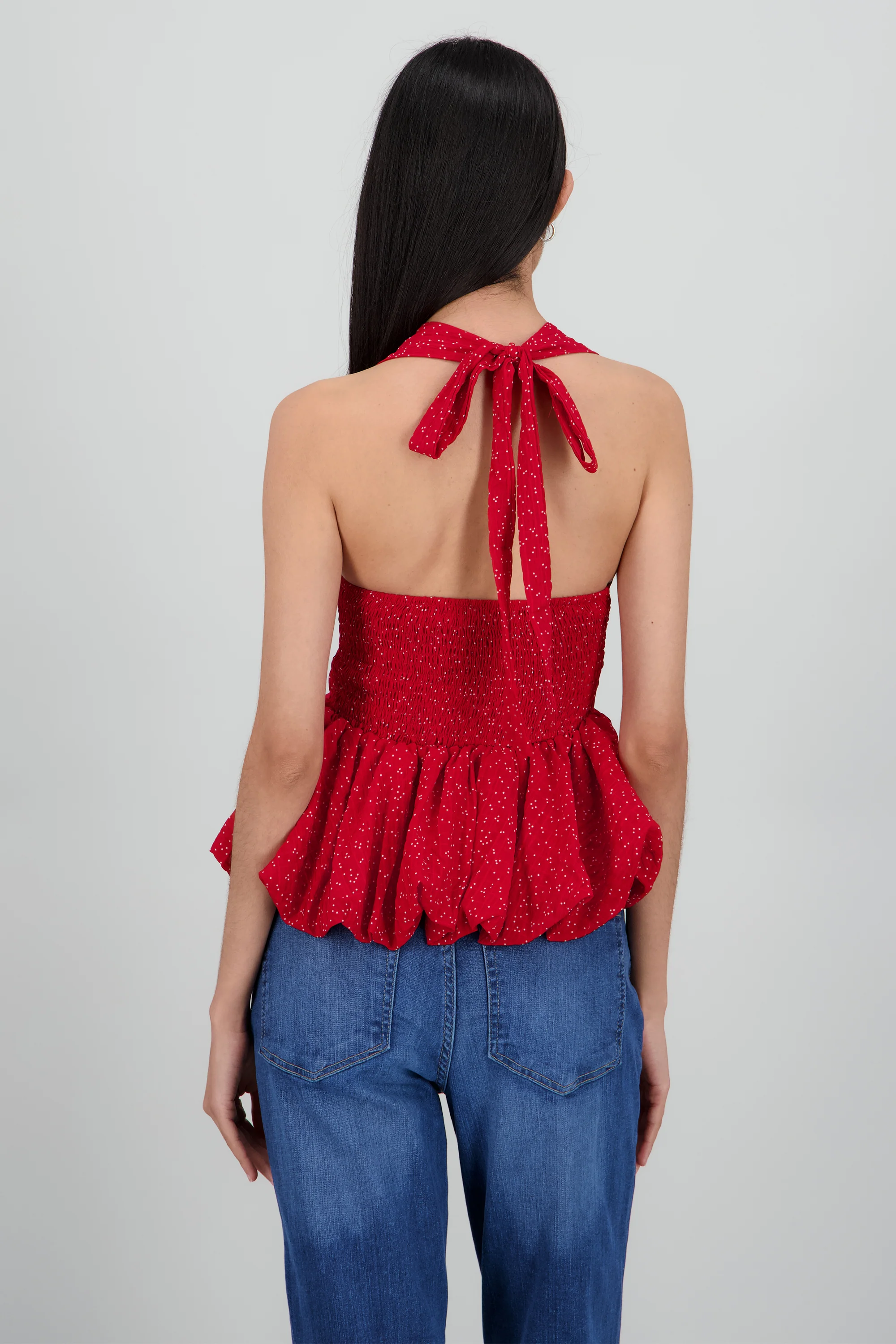 Top halter peplum moteado - Image 4