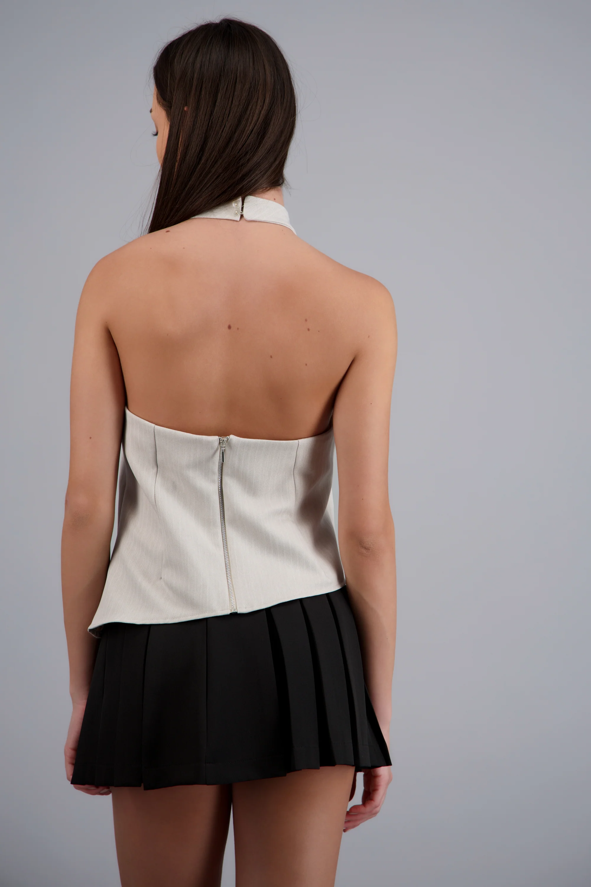 Top halter rayas detalle corbata - Image 4