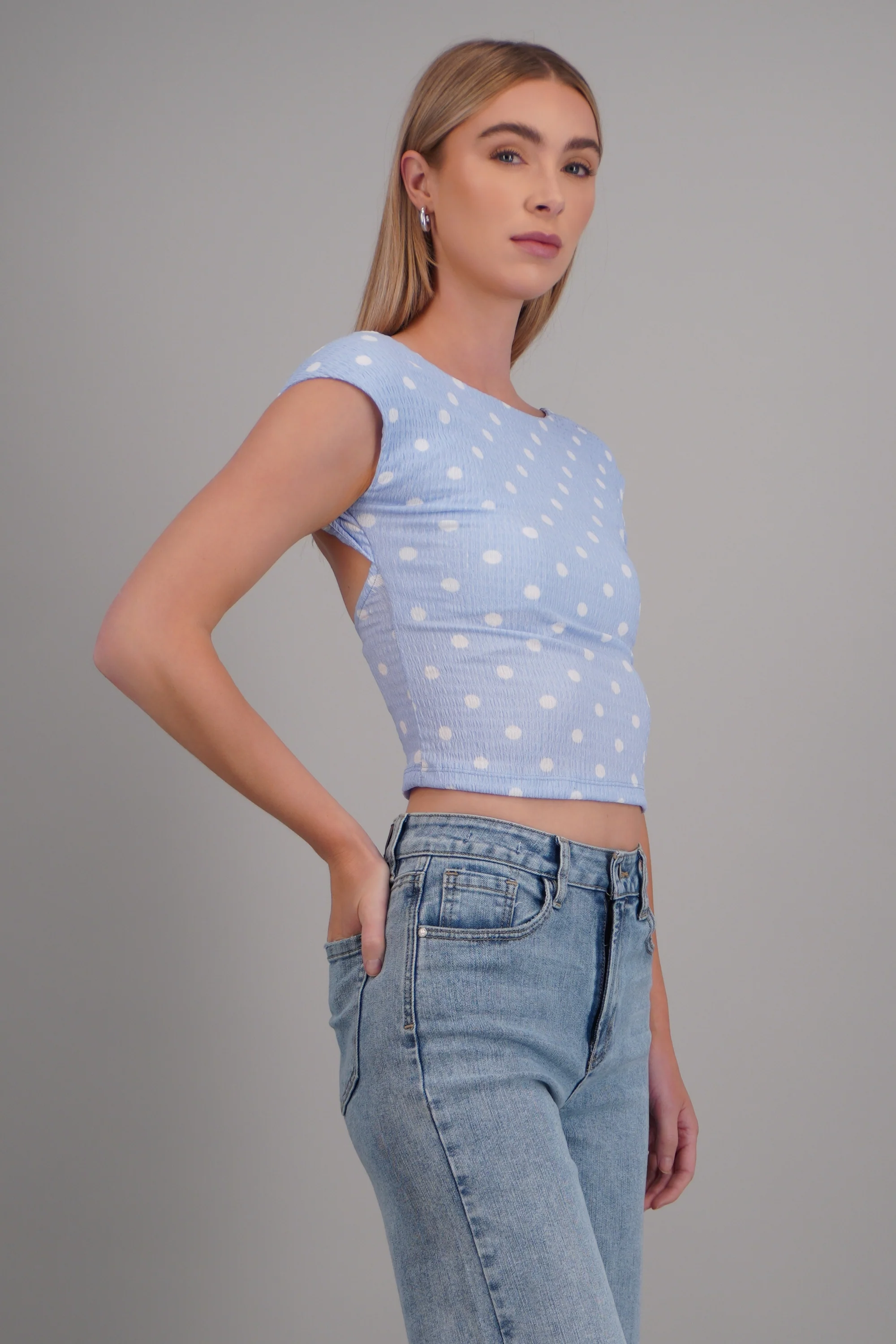Top manga corta polka dots - Image 2