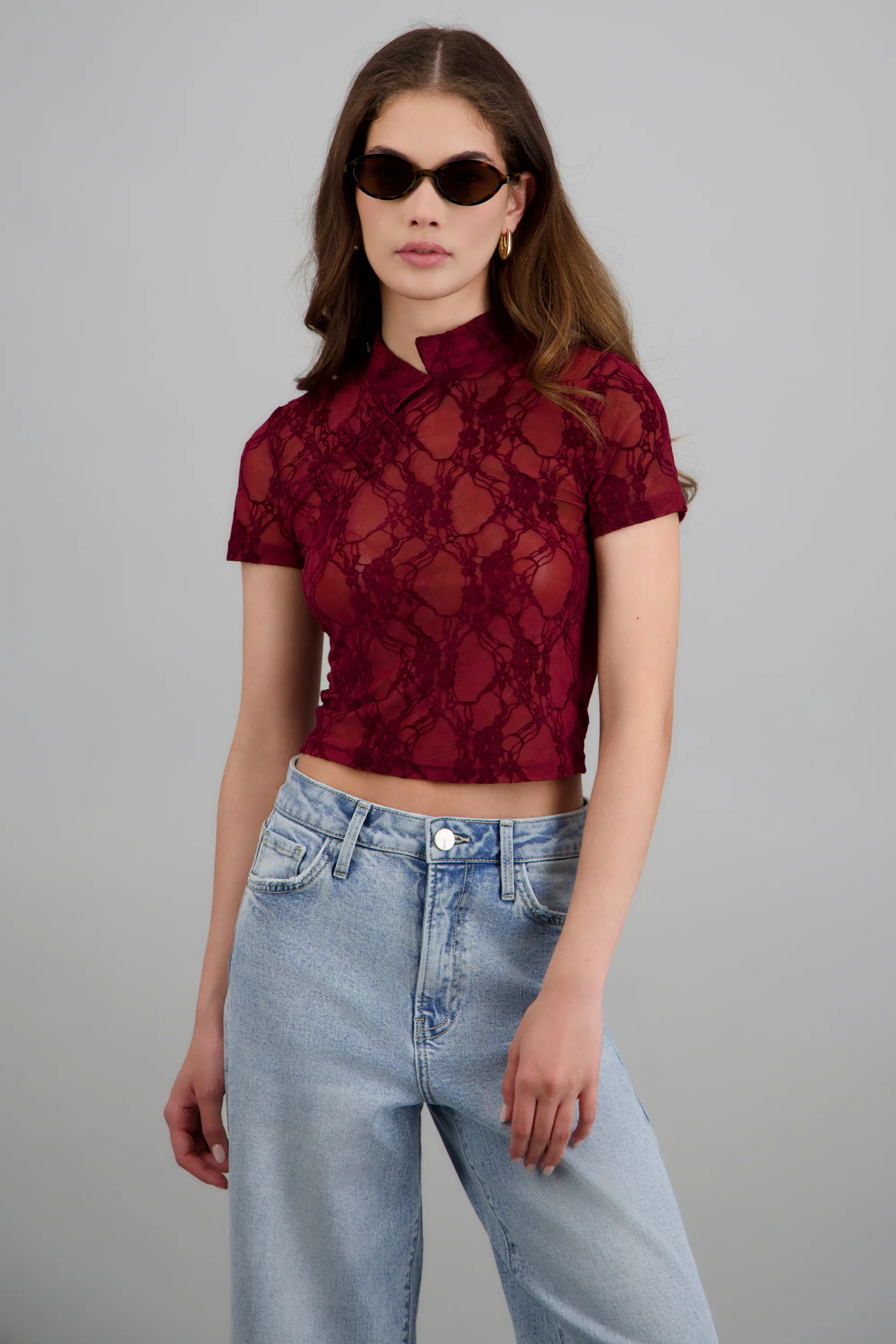 Top mesh flock estilo Qipao - Image 2