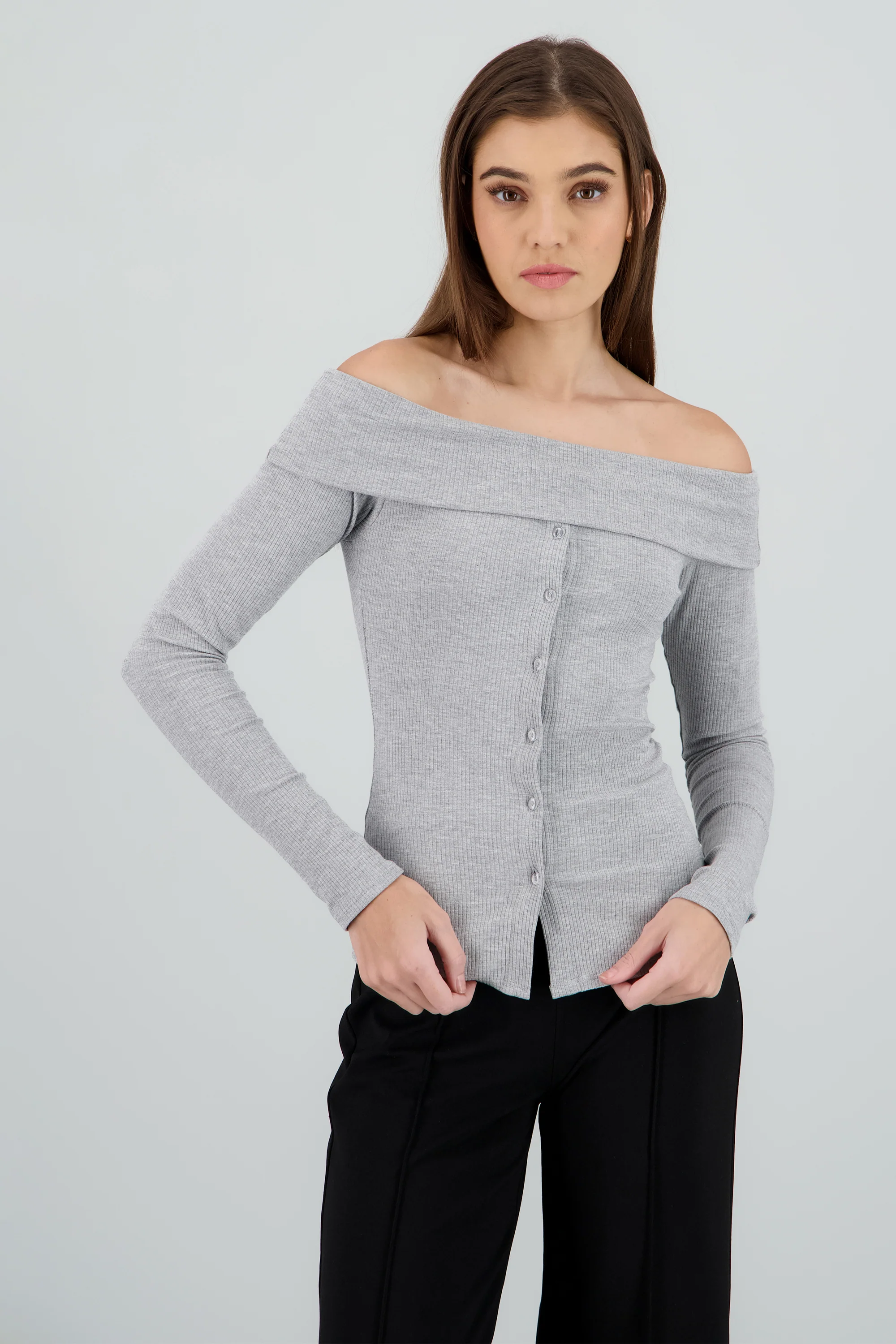 Top off shoulder detalle botones - Image 2