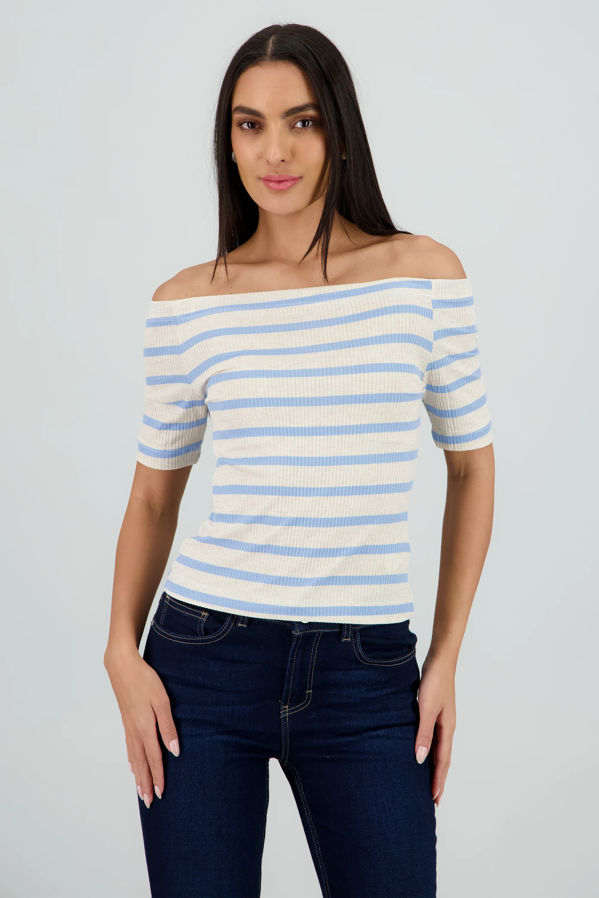 Top rib off shoulder rayas - Image 2