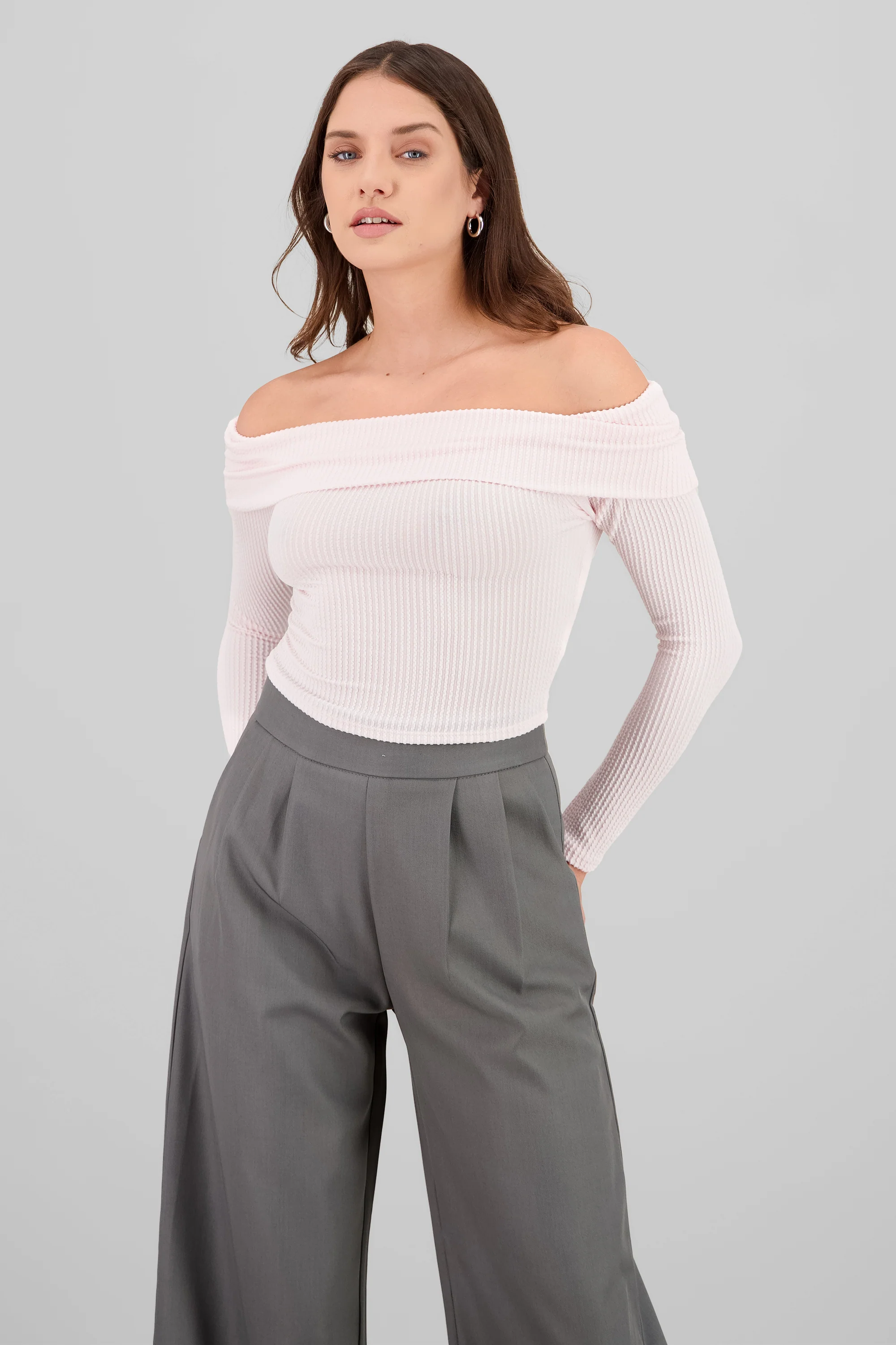 Top Sin Hombros Textura Rib - Image 2