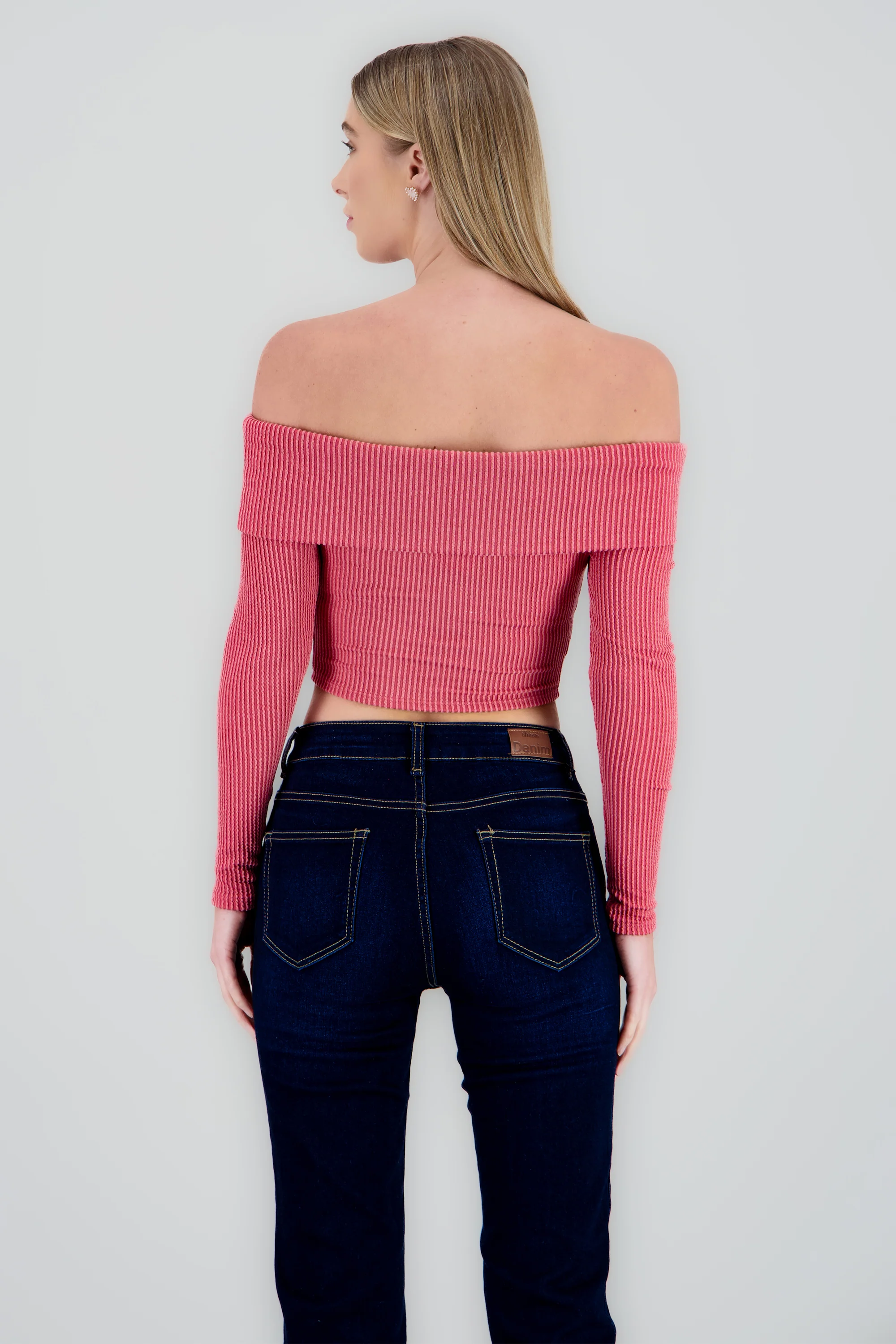 Top Sin Hombros Textura Rib - Image 4