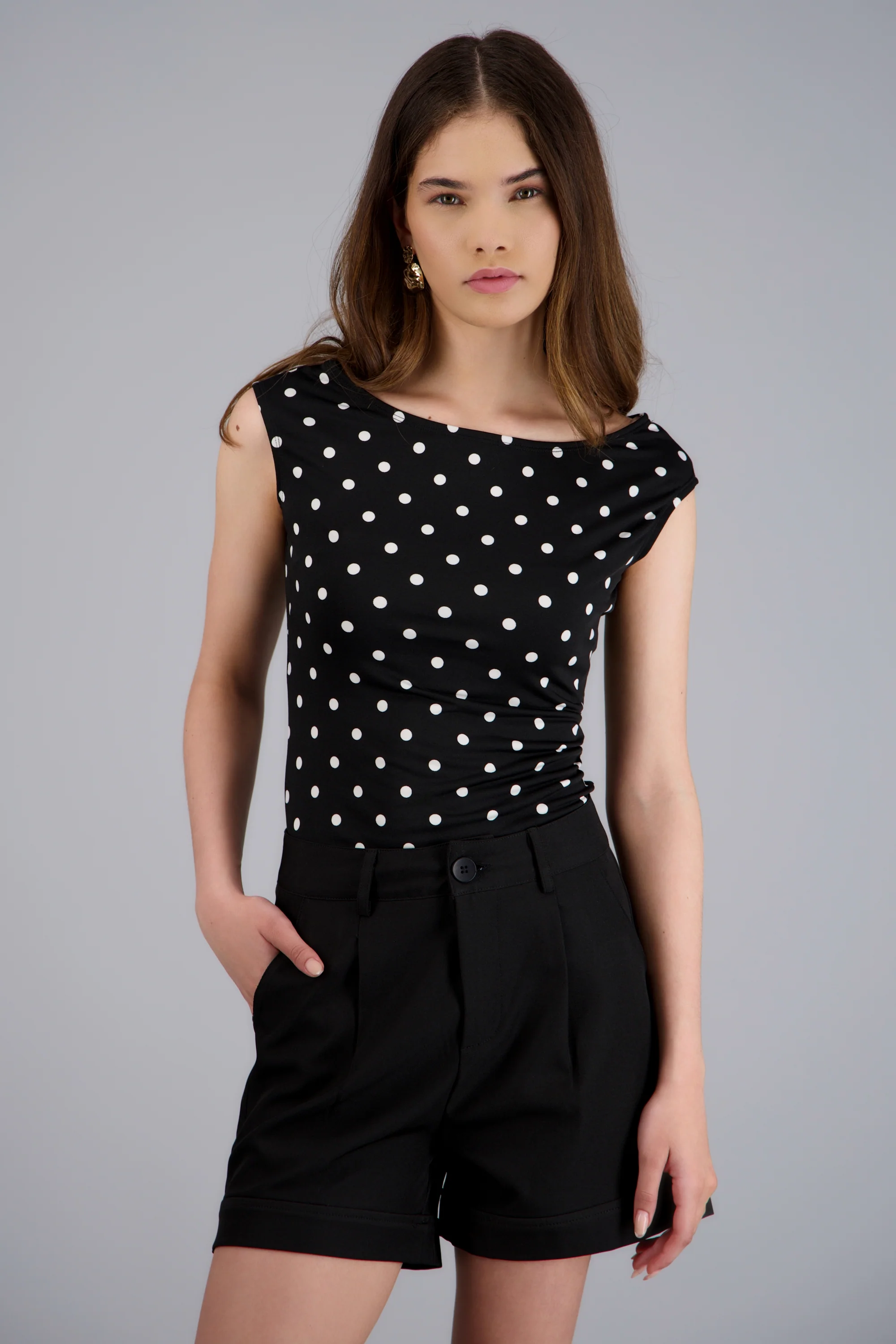 Top sin manga polka dots - Image 3
