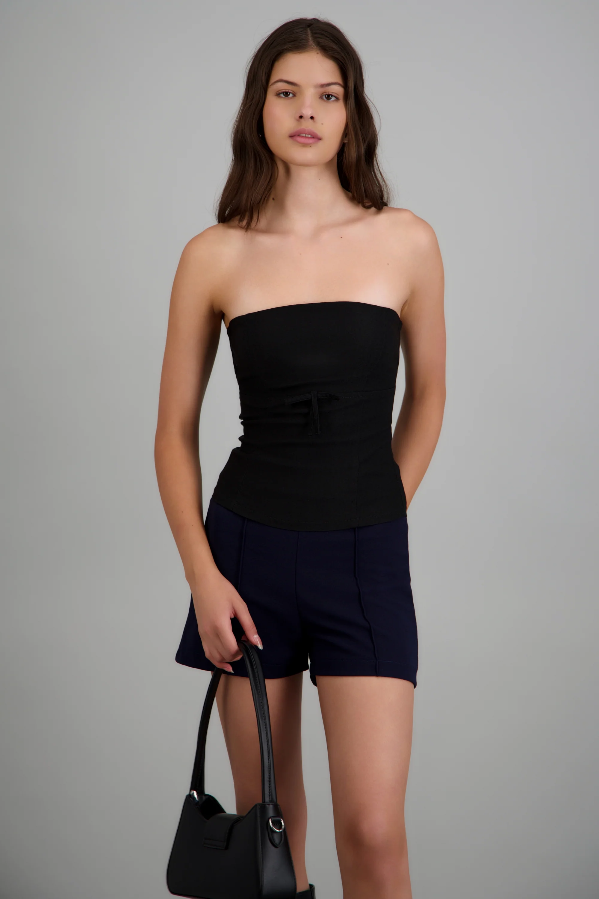 Top strapless detalle moño