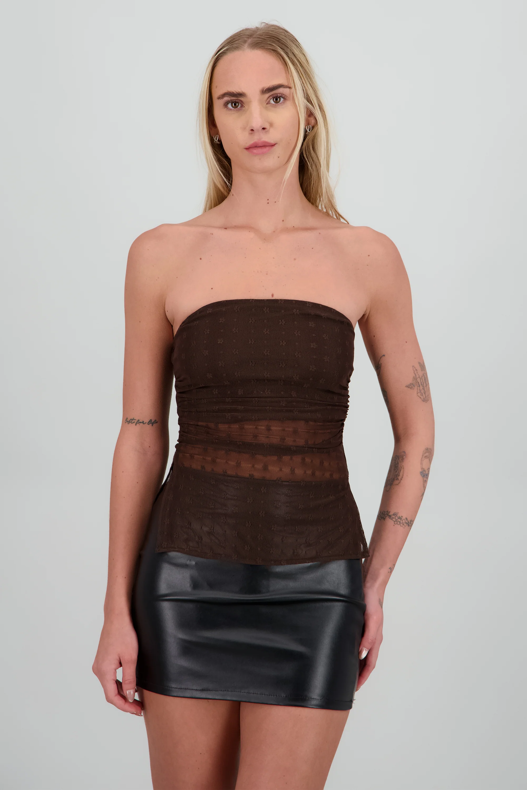 Top strapless mesh