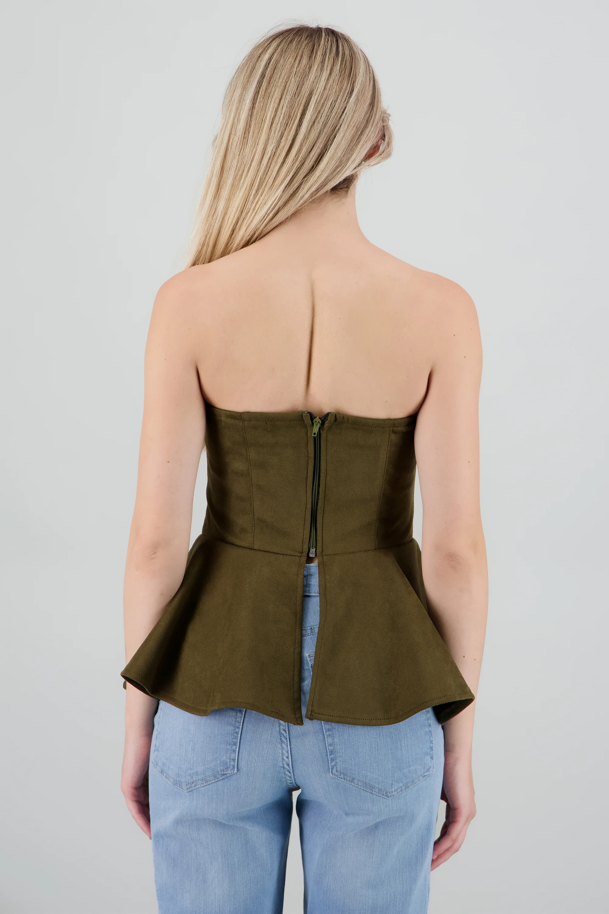 Top Strapples Suede Peplum - Image 4