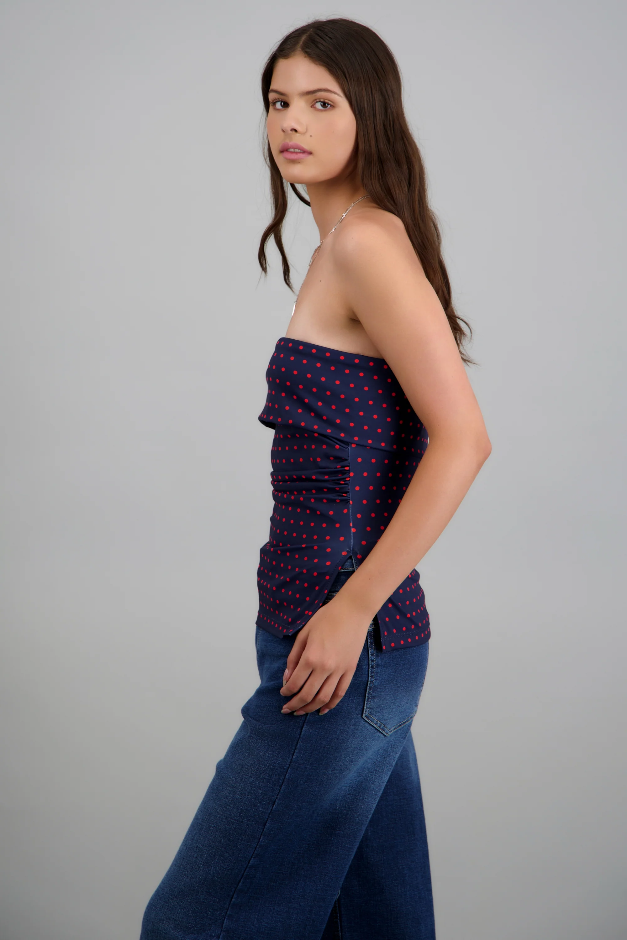 top tubo con dobles escote polka dots - Image 4