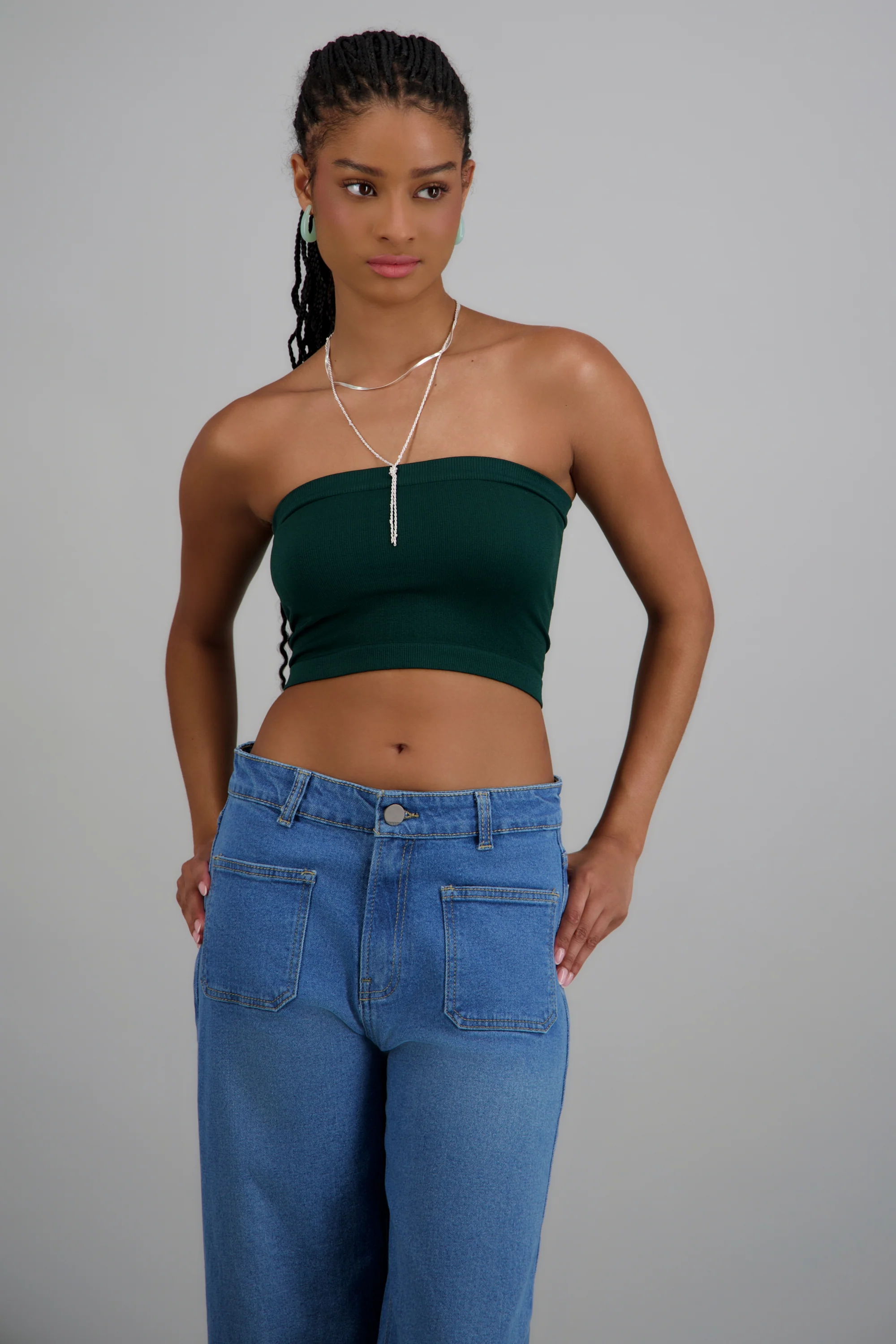 Top tubo seamless acanalado liso