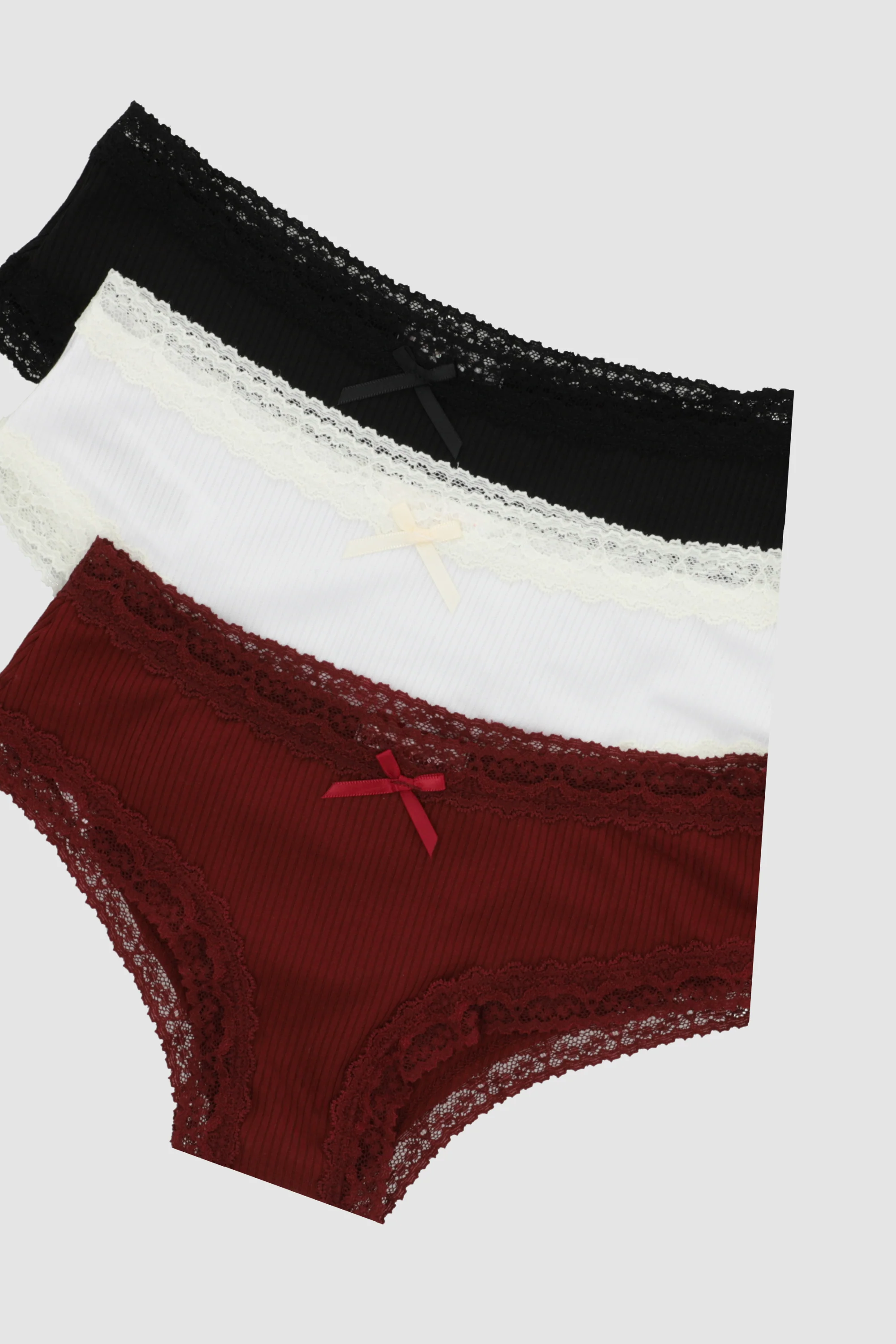 Tripack bikini rib detalle encaje - Image 3