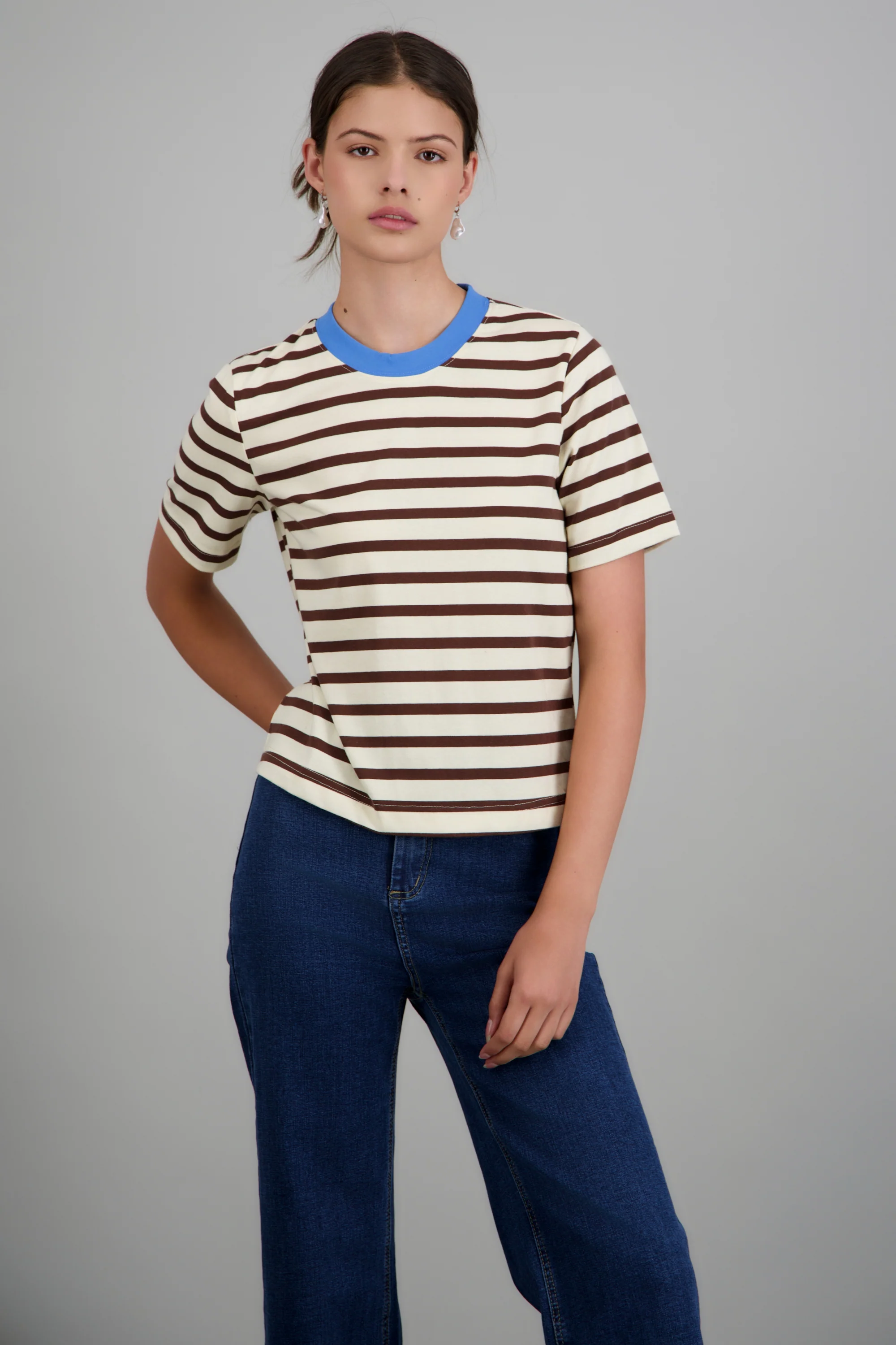 Tshirt rayas cuello contraste - Image 3