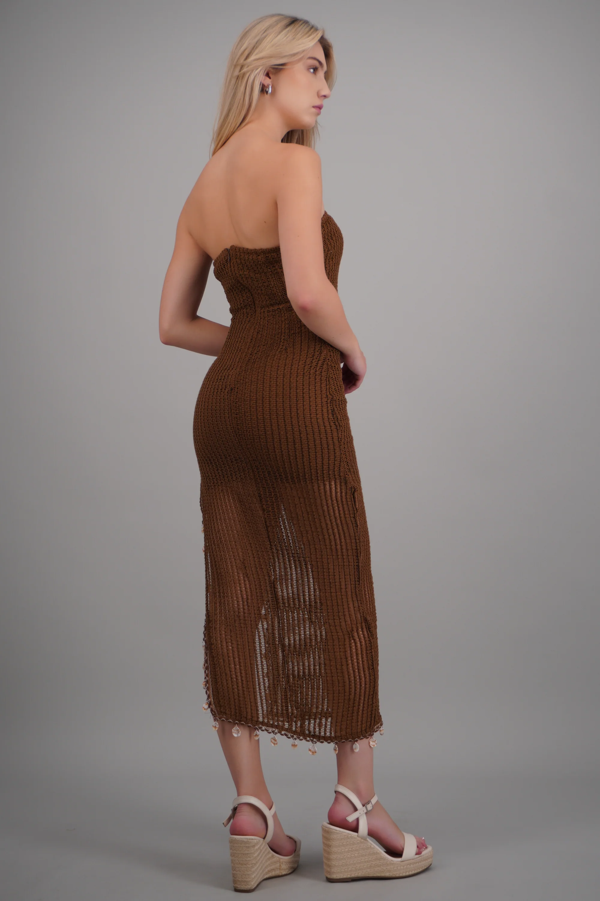 Vestido bandeau crochet detalle conchas - Image 4