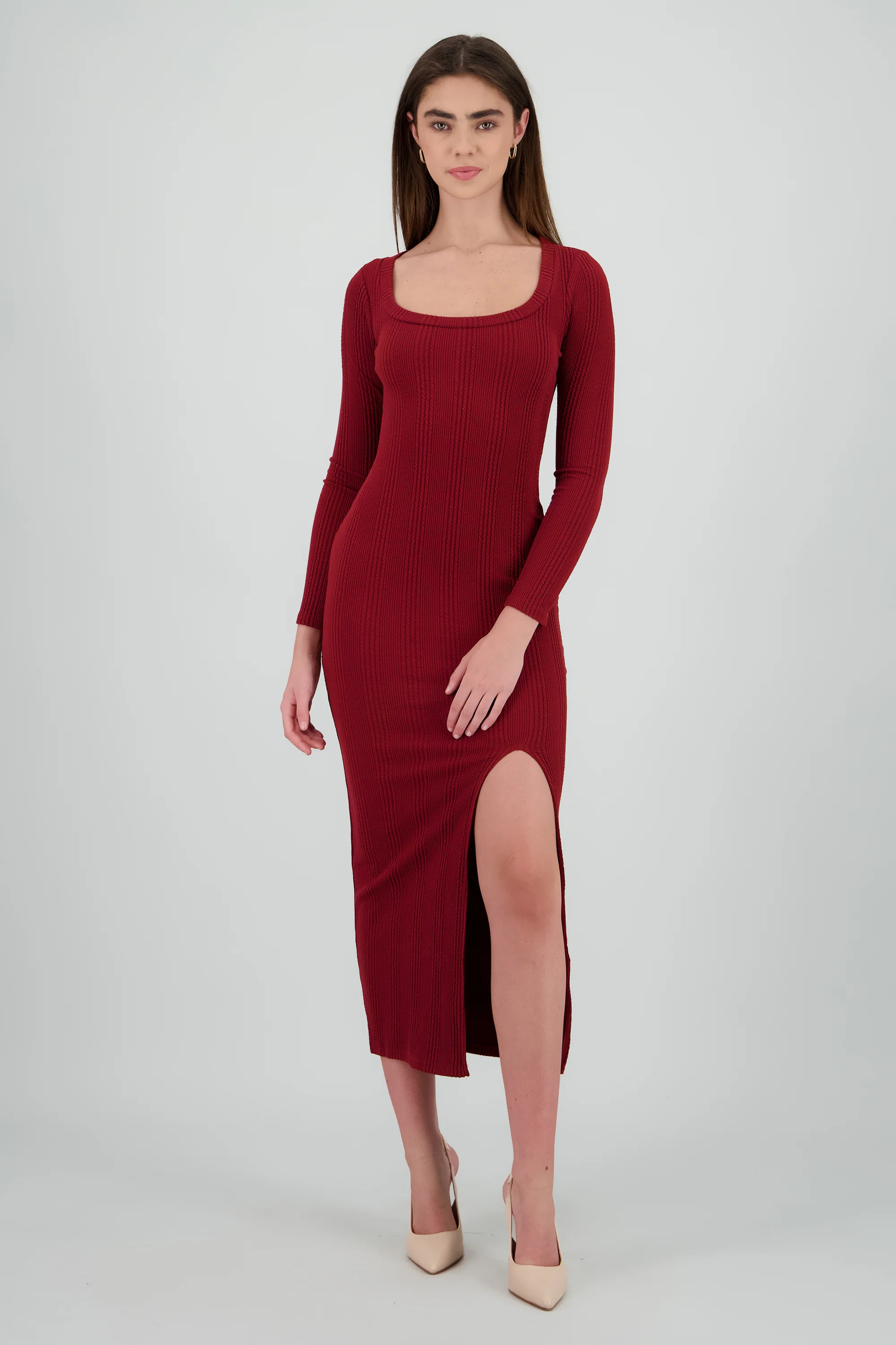 Vestido bodycon manga larga textura - Image 2